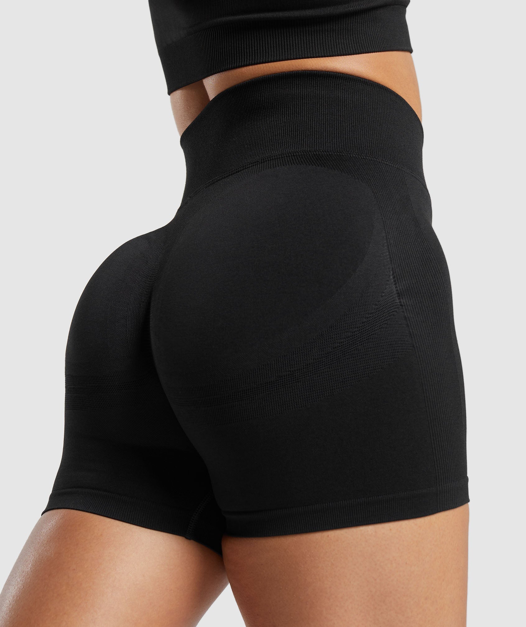 Lift Contour Seamless Shorts in Black/Black Marl - view 7