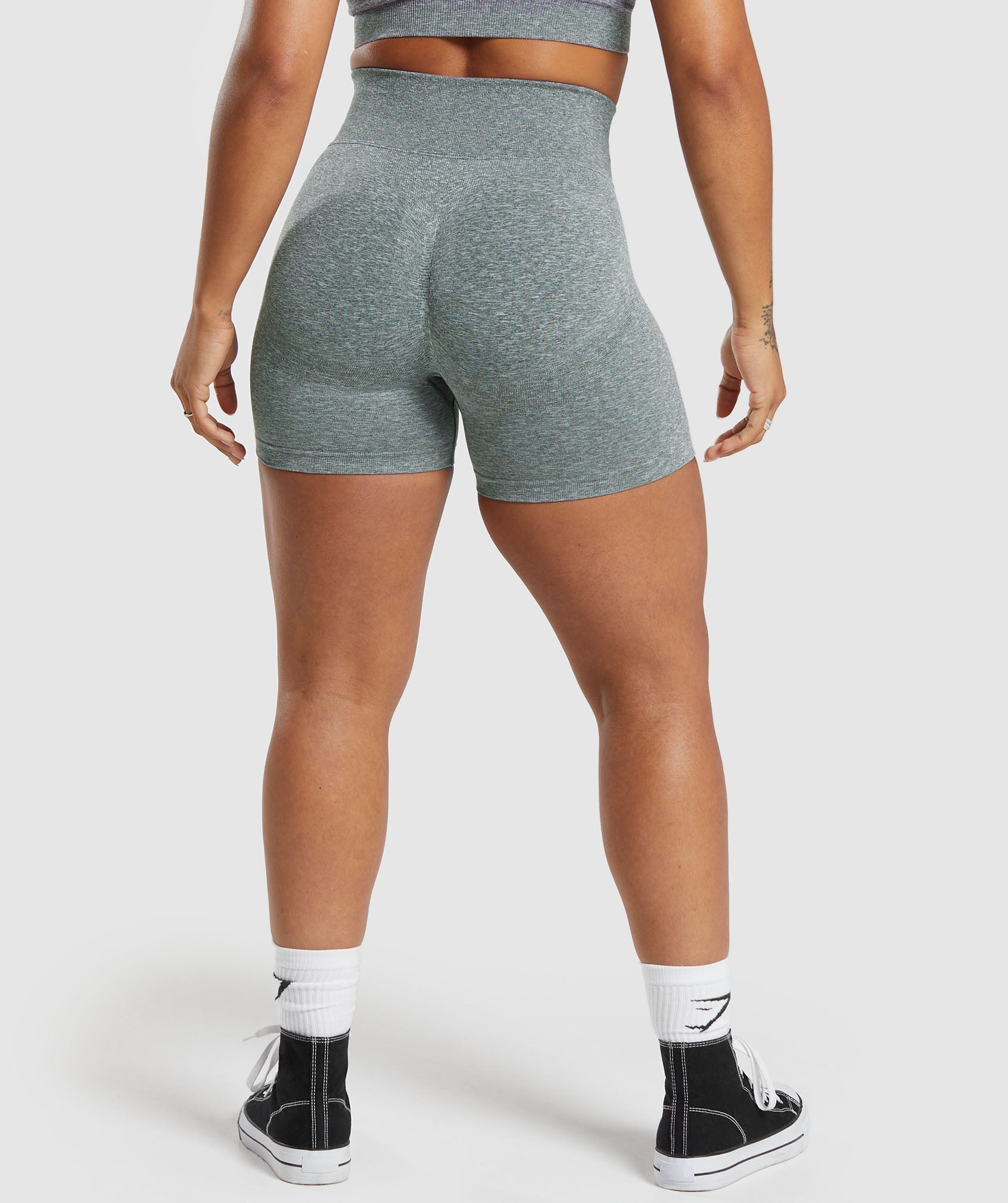 Lift Contour Seamless Shorts in Slate Teal/White Marl - view 5