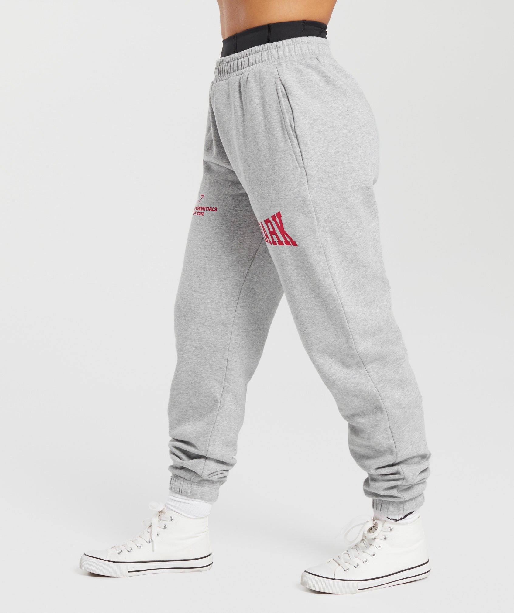 Lifting Essentials Graphic Joggers in Light Grey Core Marl - view 3