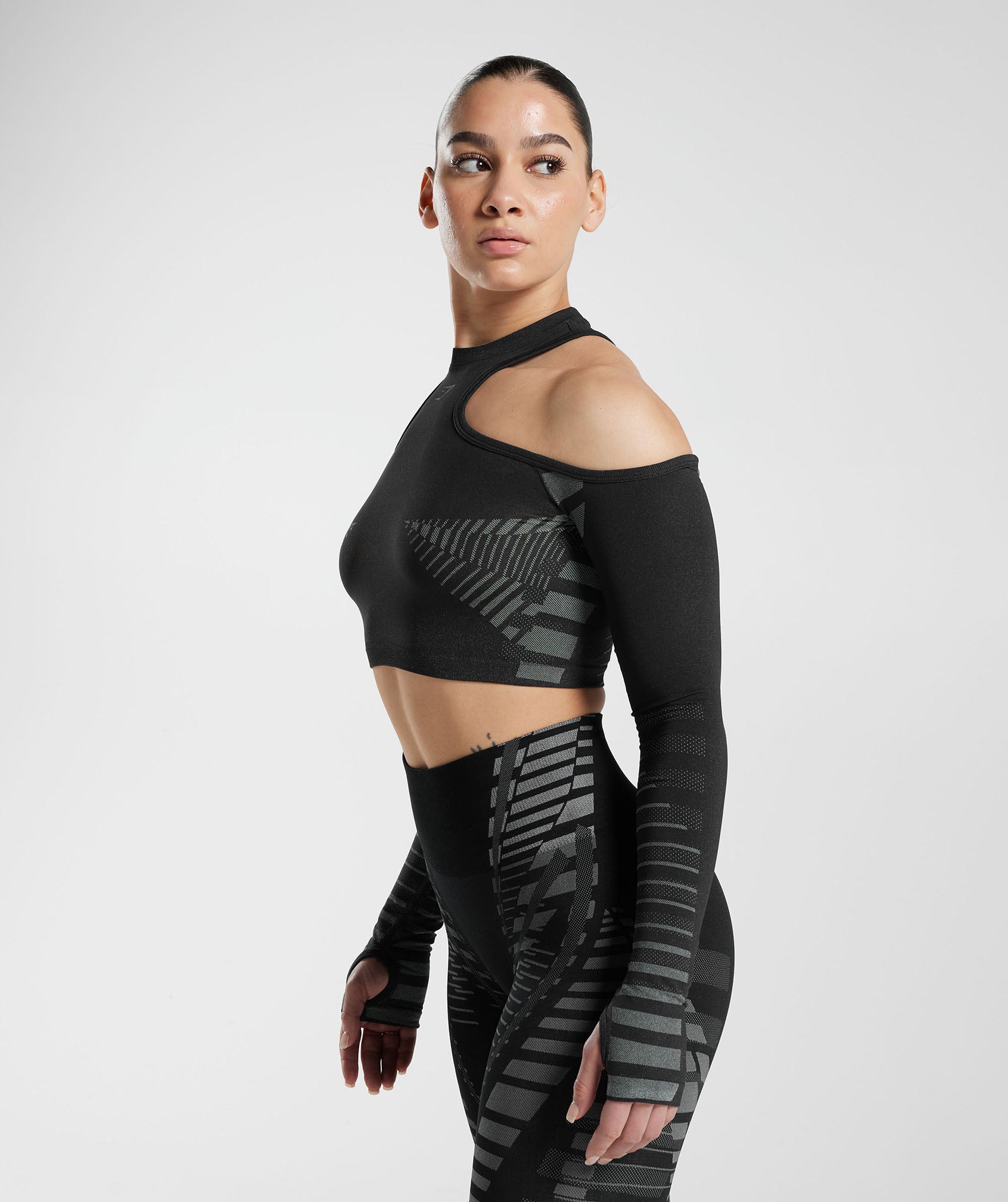 Apex Limit Crop Top in Black/Light Grey - view 3