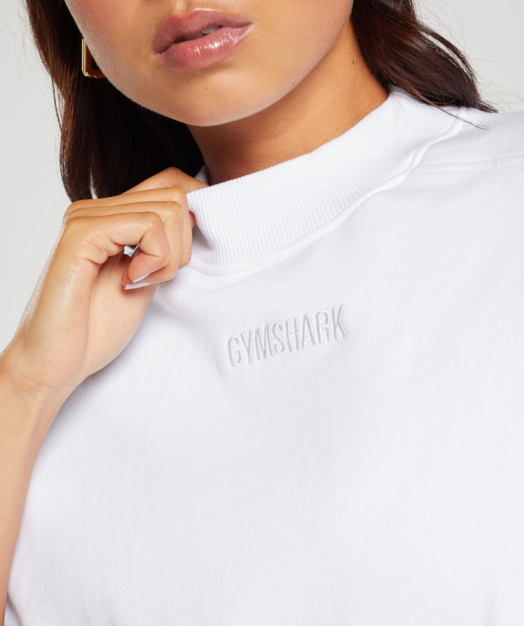 Loopback Sweat Trend Pullover in White - view 6