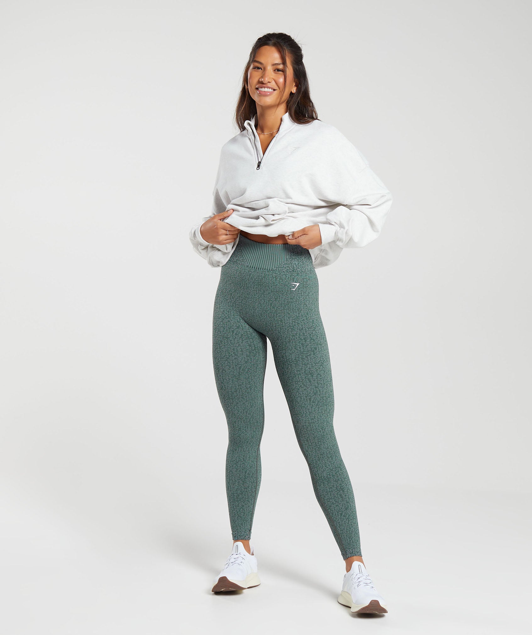 Marl Seamless Leggings in Teal Marl/Dark Grey Marl/Smokey Grey - view 4