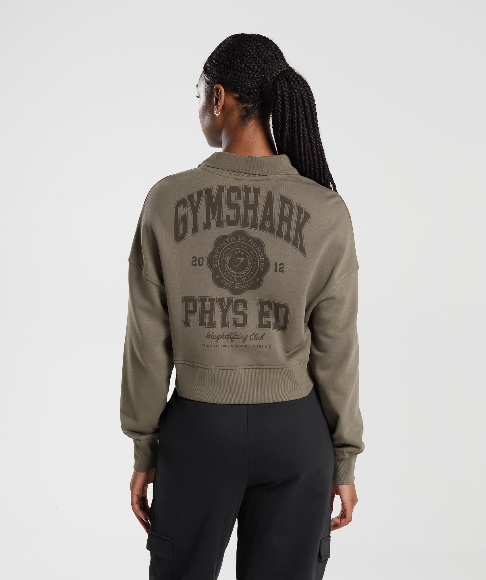 Phys Ed Graphic 1/4 Zip in Camo Brown