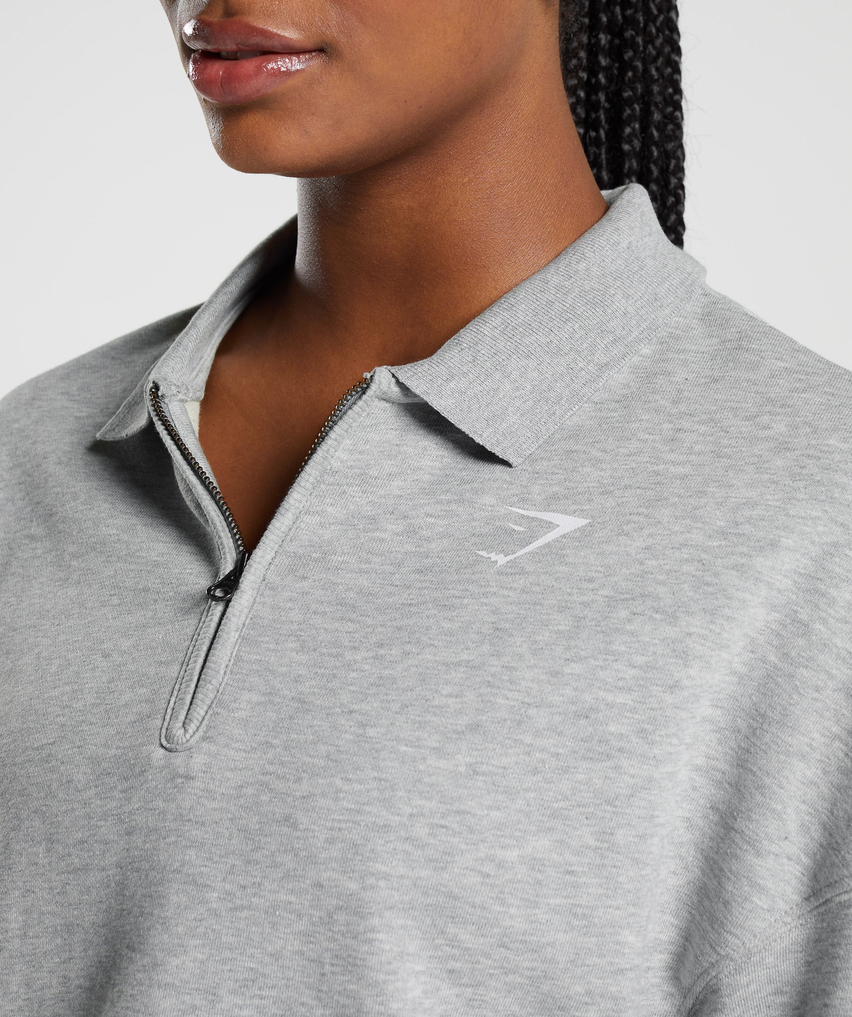 Phys Ed Graphic 1/4 Zip in Light Grey Core Marl - view 6