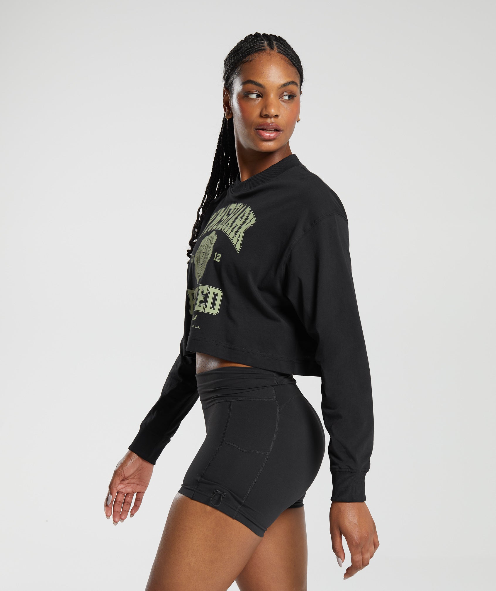 Phys Ed Graphic Long Sleeve T-Shirt in Black - view 3