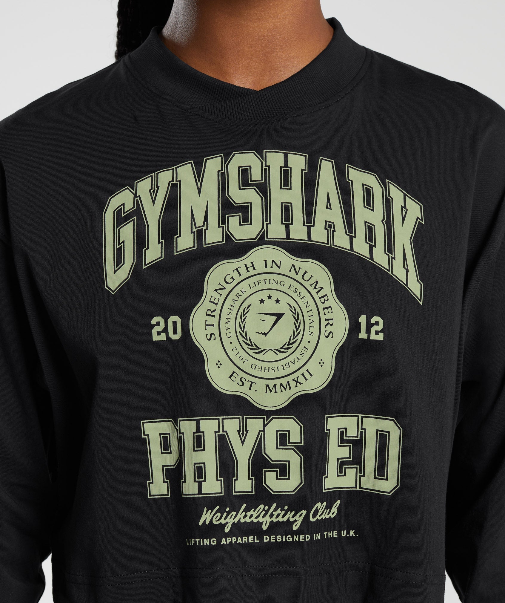 Phys Ed Graphic Long Sleeve T-Shirt in Black - view 5