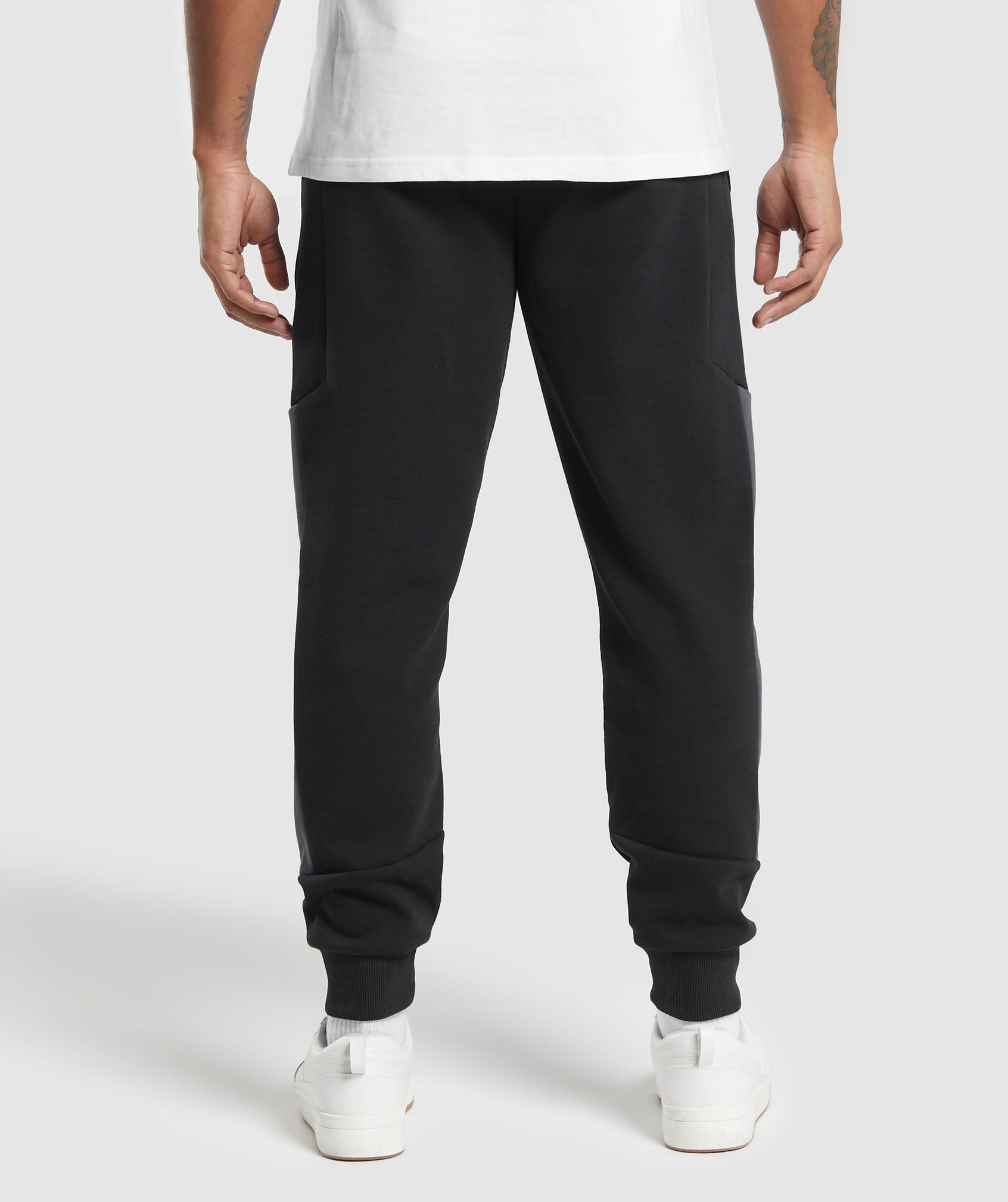 Pique Joggers in Black/Onyx Grey - view 3