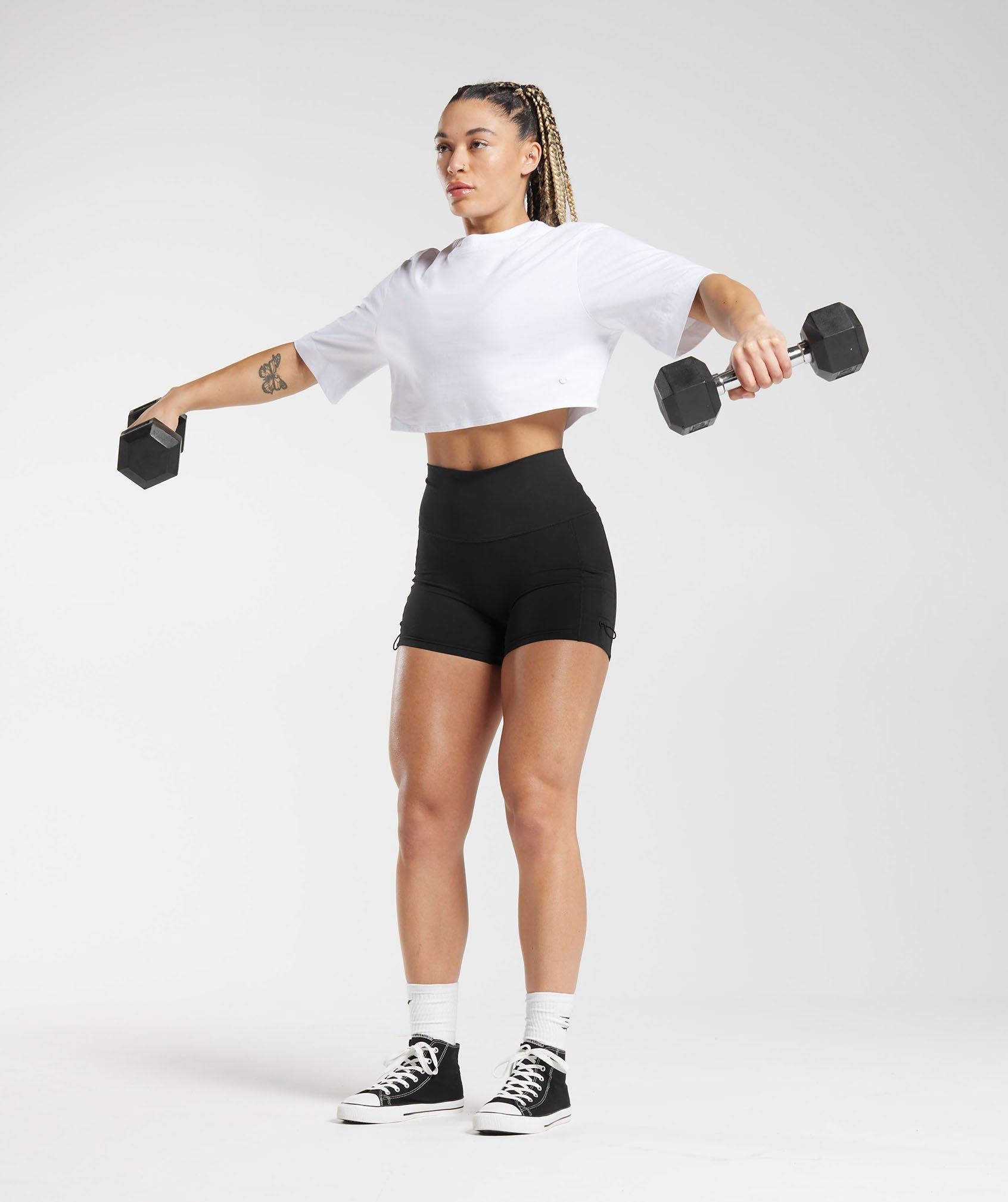 Cotton Boxy Crop Top in White