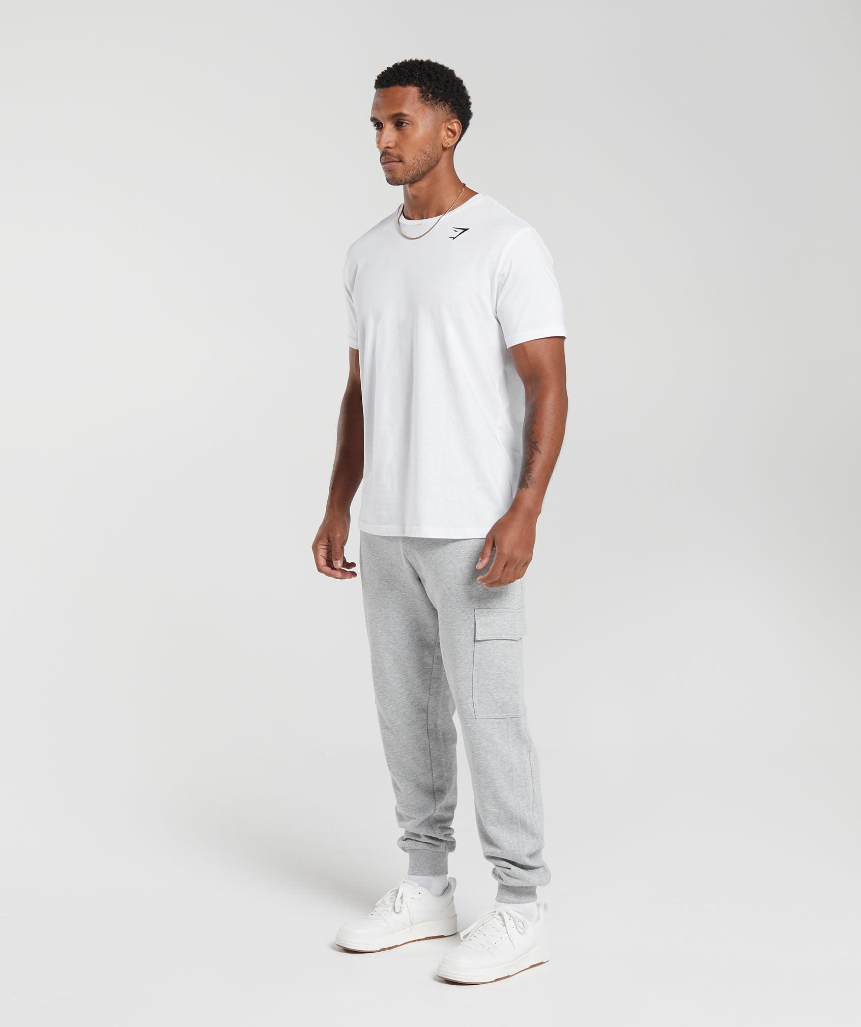 Rest Day Essentials Cargo Joggers in Light Grey Core Marl - view 4