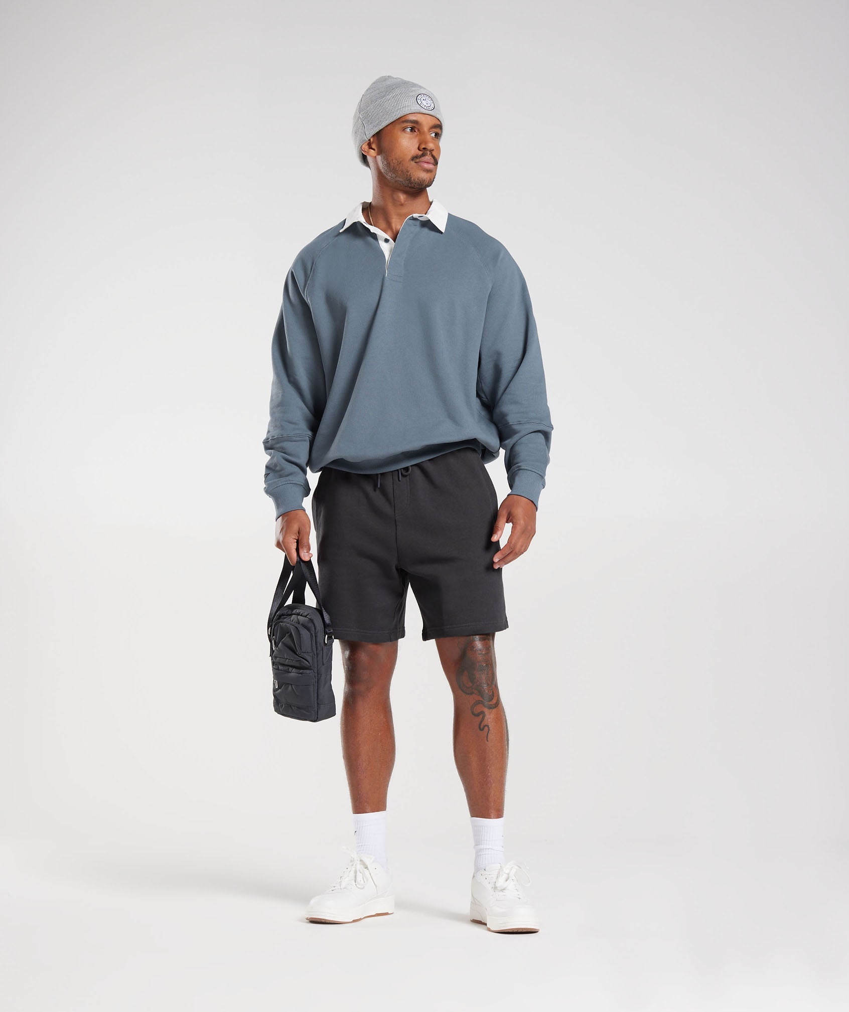 Rest Day Essentials Sweat Polo in Evening Blue - view 4