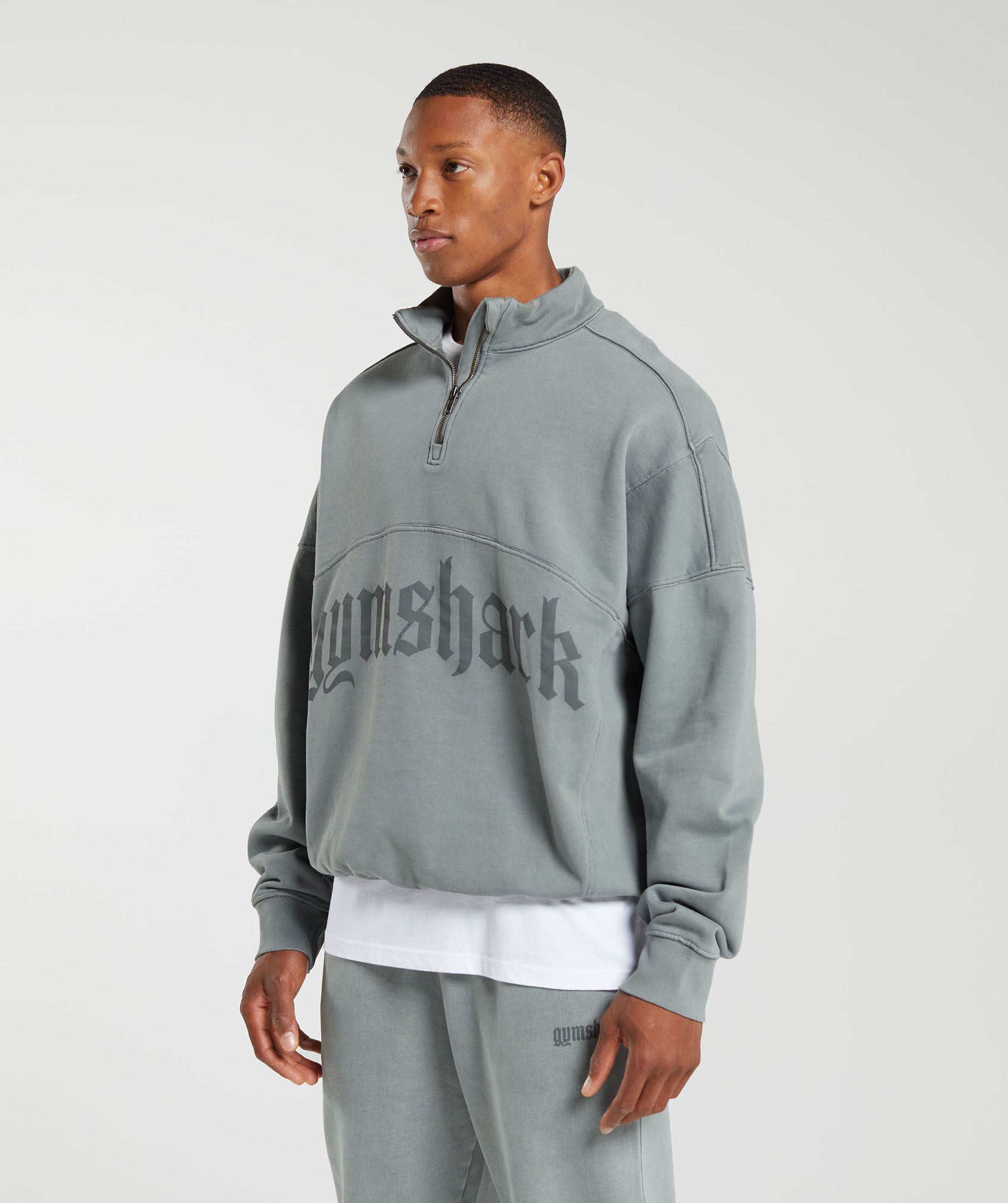 Heavyweight 1/4 Zip in Smokey Grey - view 3