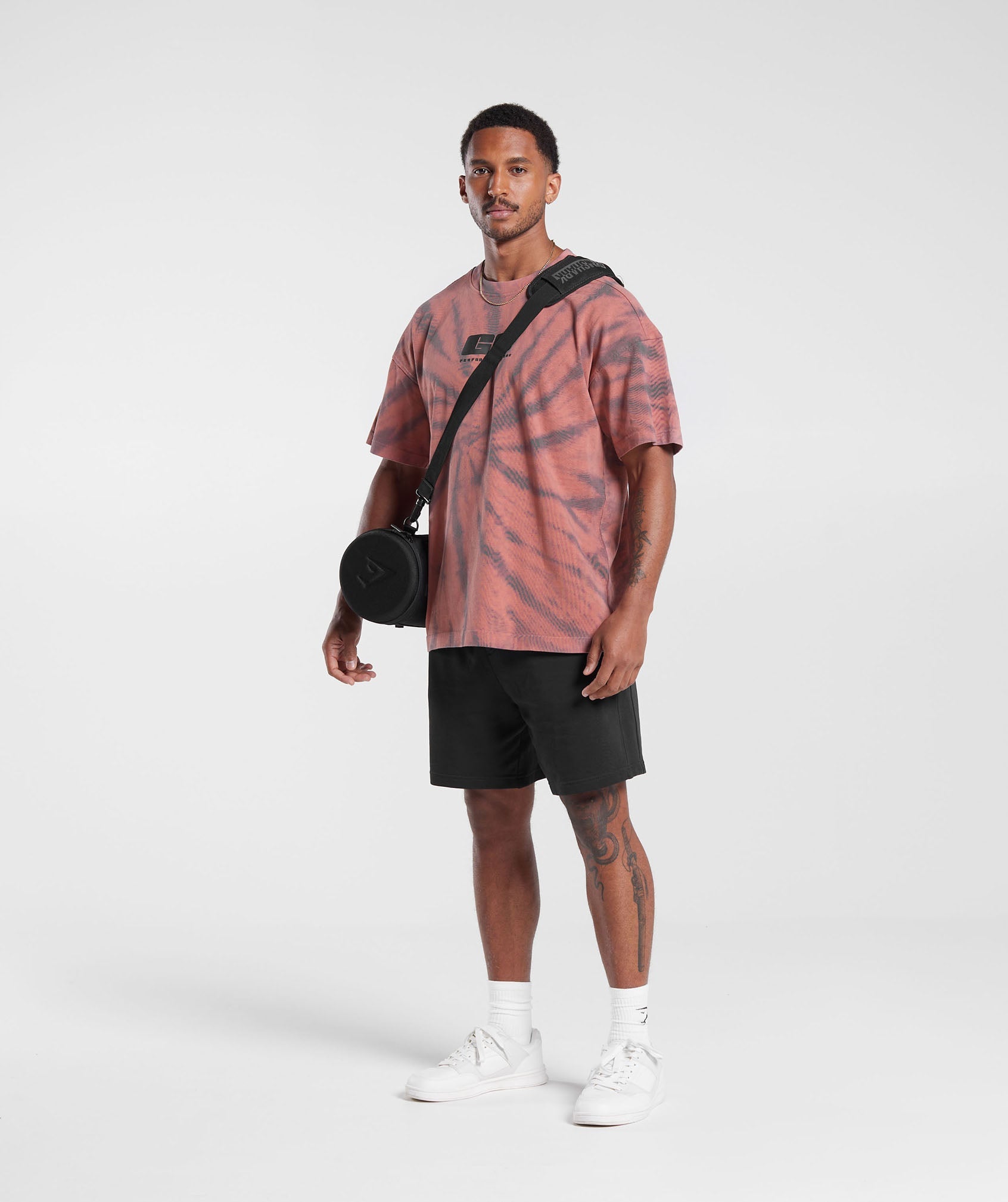 Rest Day T-Shirt in Terracotta Pink/Dusty Maroon/Spiral Optic Wash - view 4