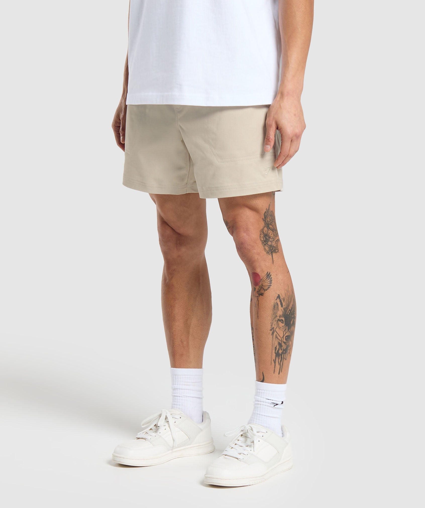 Rest Day Woven Shorts in Pebble Grey - view 3
