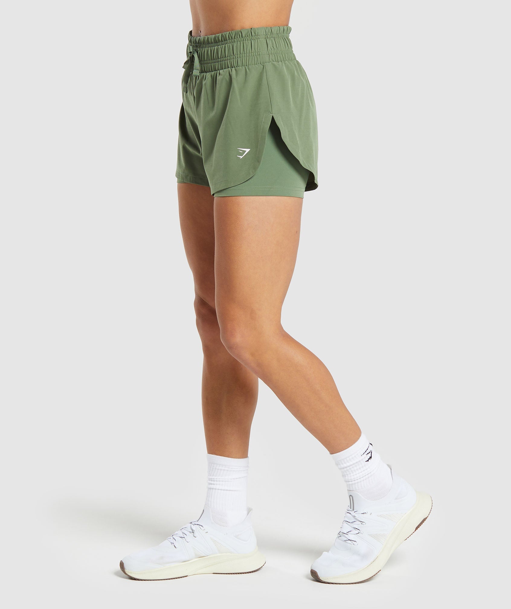 Running 2 In 1 Shorts in Force Green - view 3