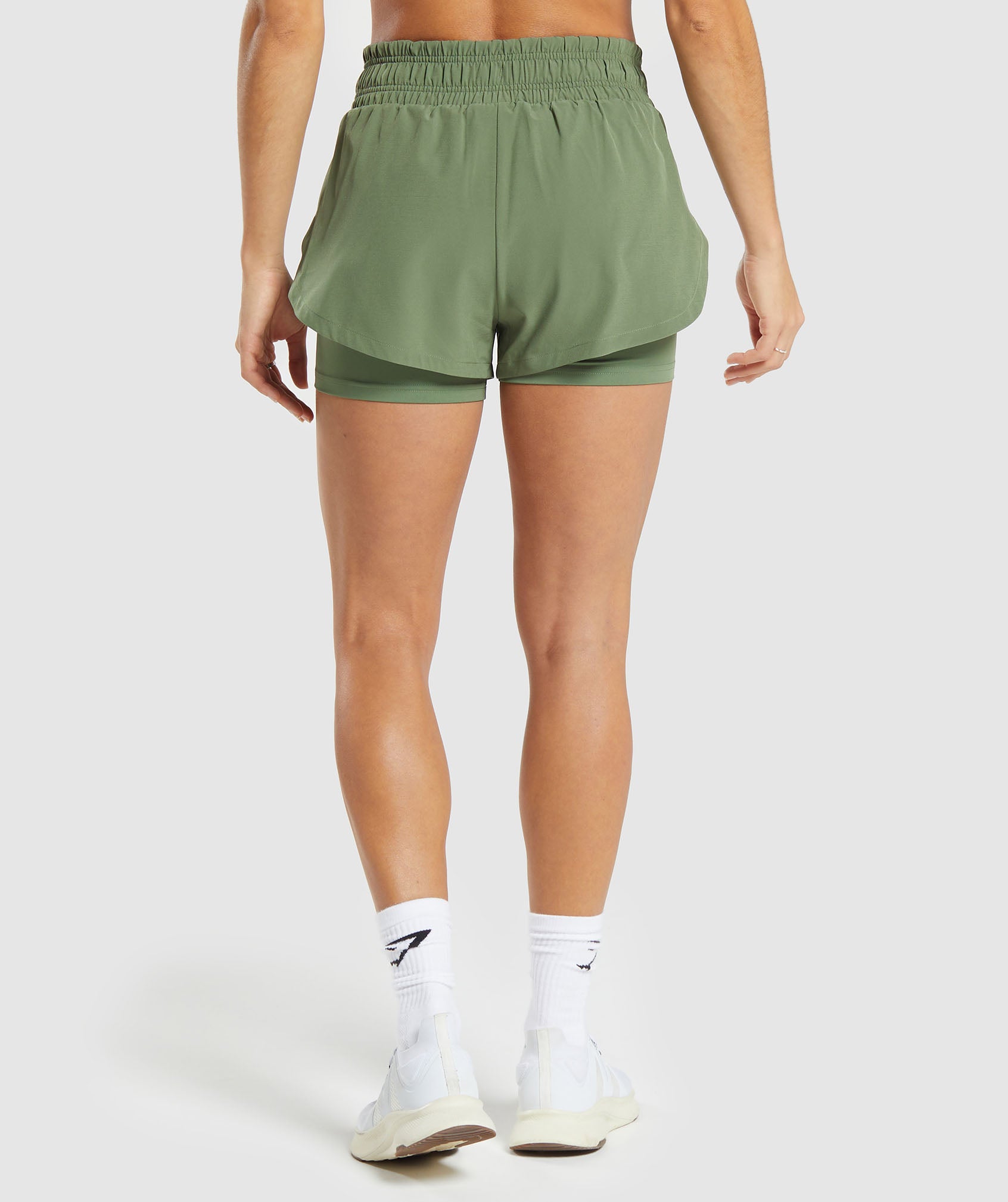 Running 2 In 1 Shorts in Force Green - view 2