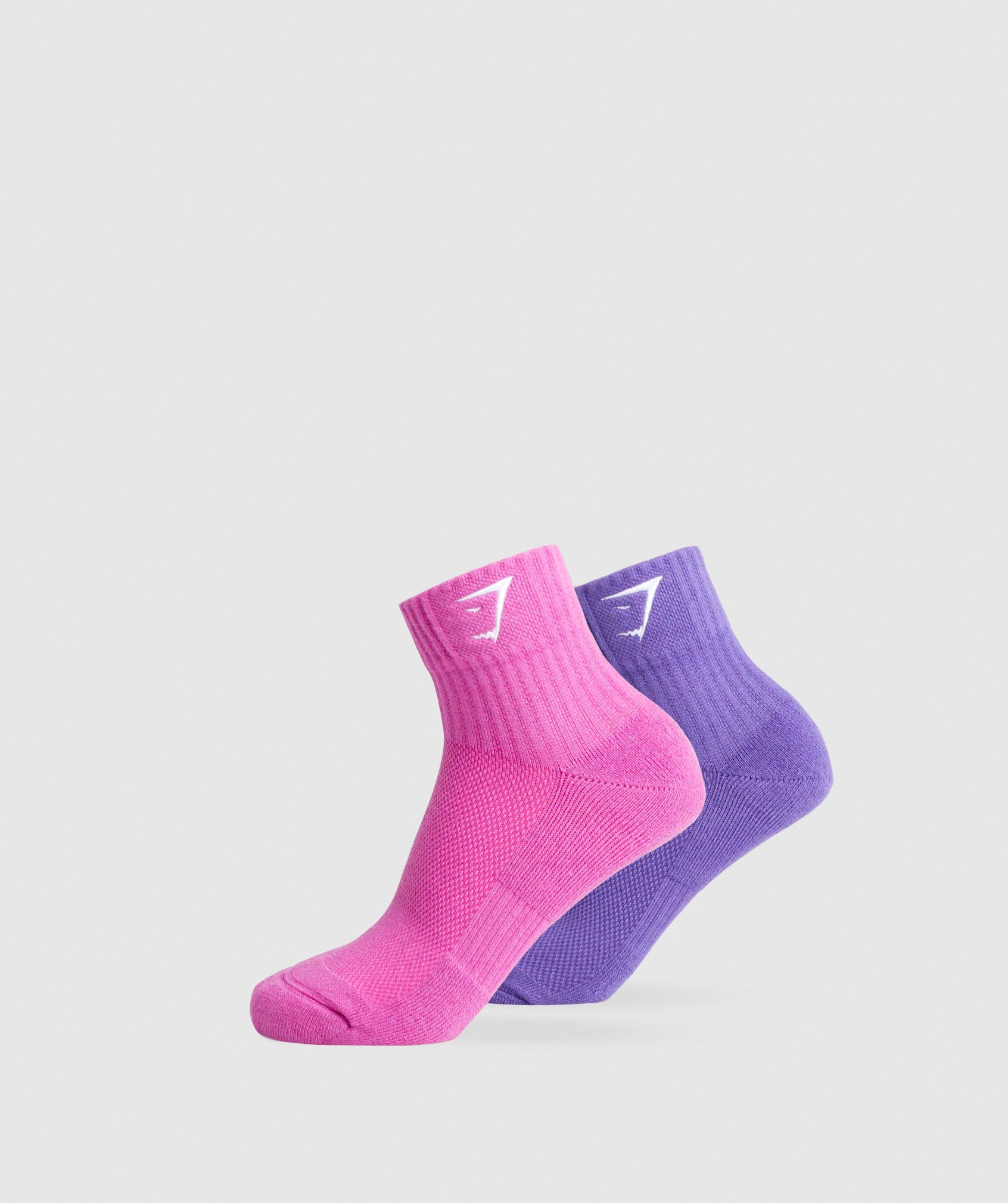 Sharkhead Embroidered Quarter Socks 2pk in Shelly Pink/Stellar Purple is niet op voorraad