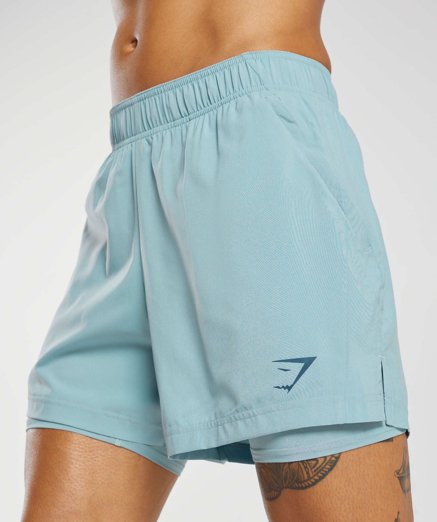 Sport 5" 2 in 1 Shorts in Salt Blue/Salt Blue - view 6