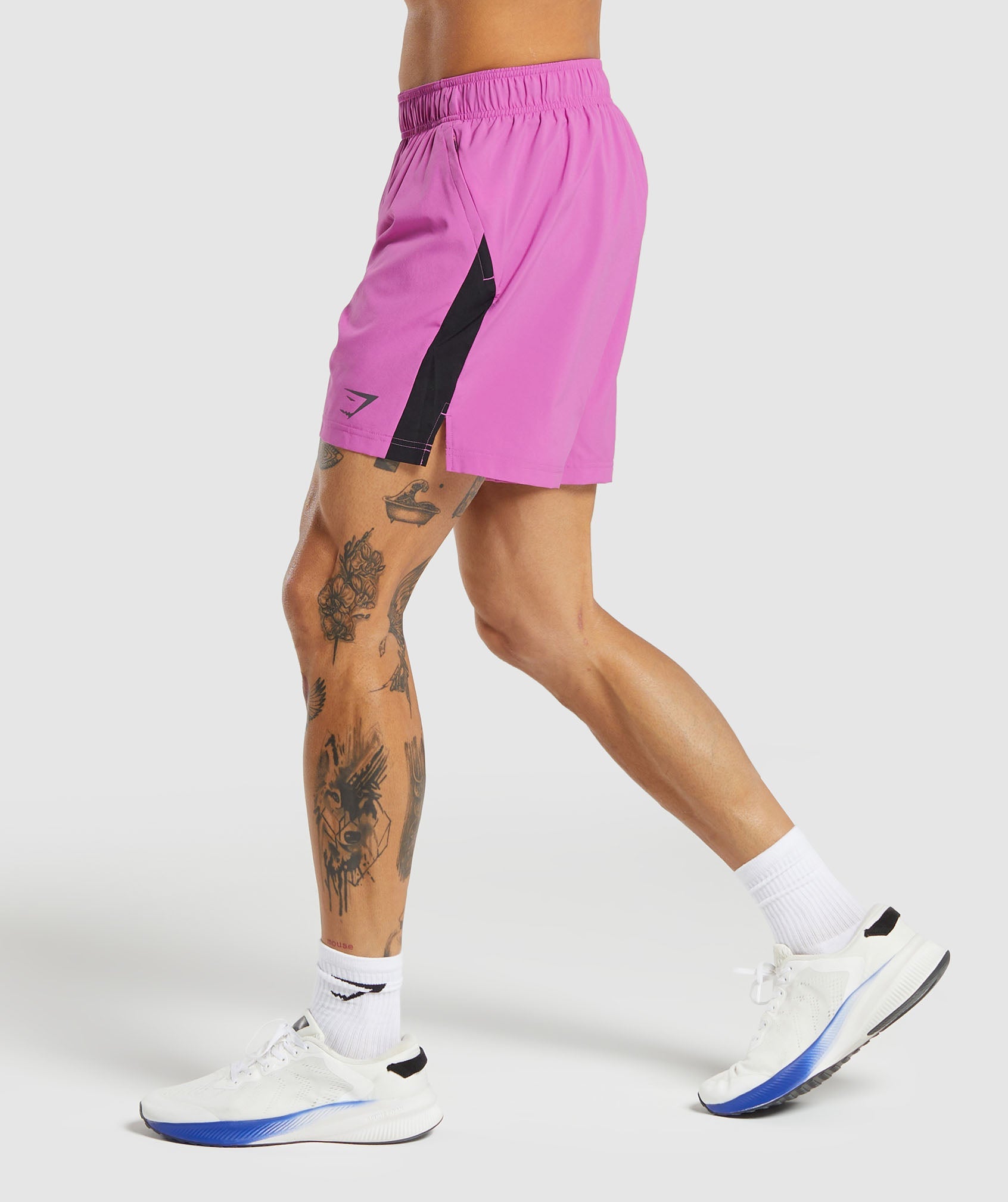 Sport  7" Short in Shelly Pink/Black - view 3