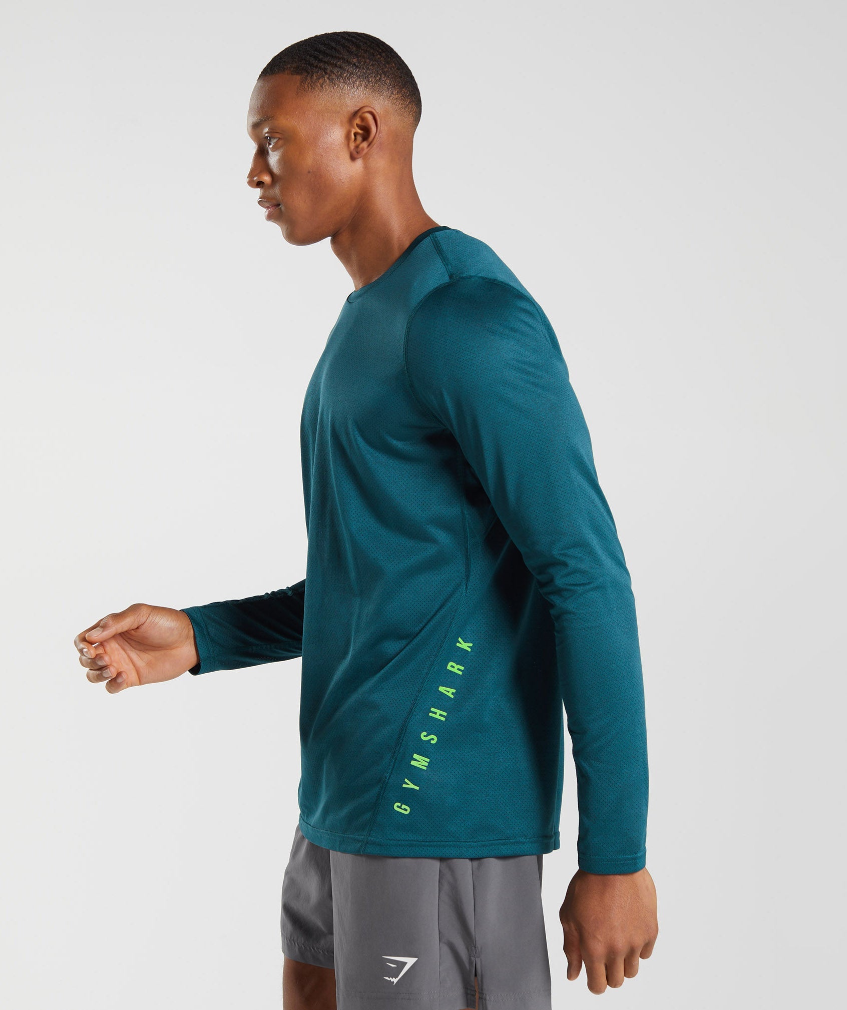 Sport Long Sleeve T-Shirt in Winter Teal/Black Marl