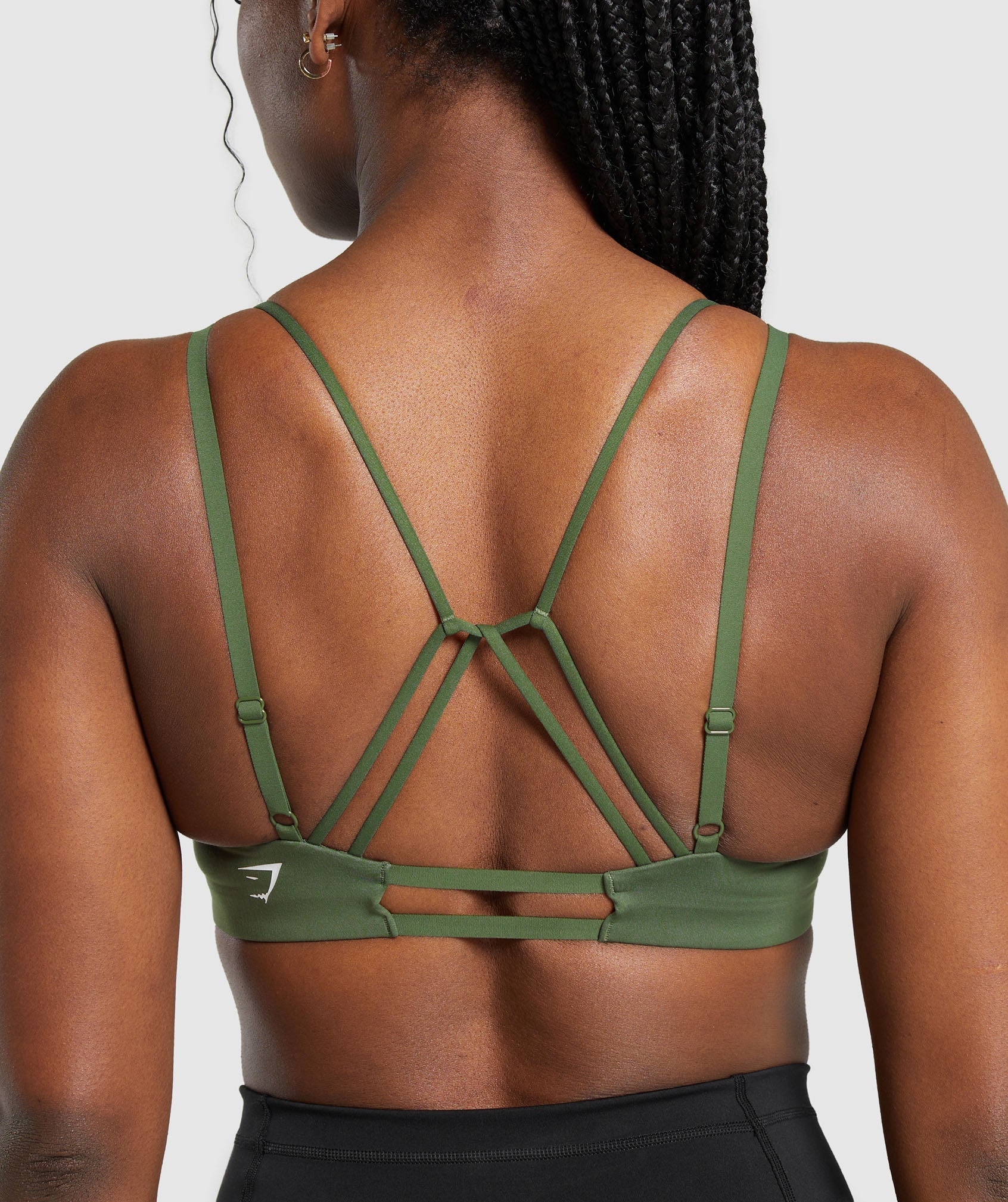 Strappy Back Light Support Sports Bra in Core Olive - view 3