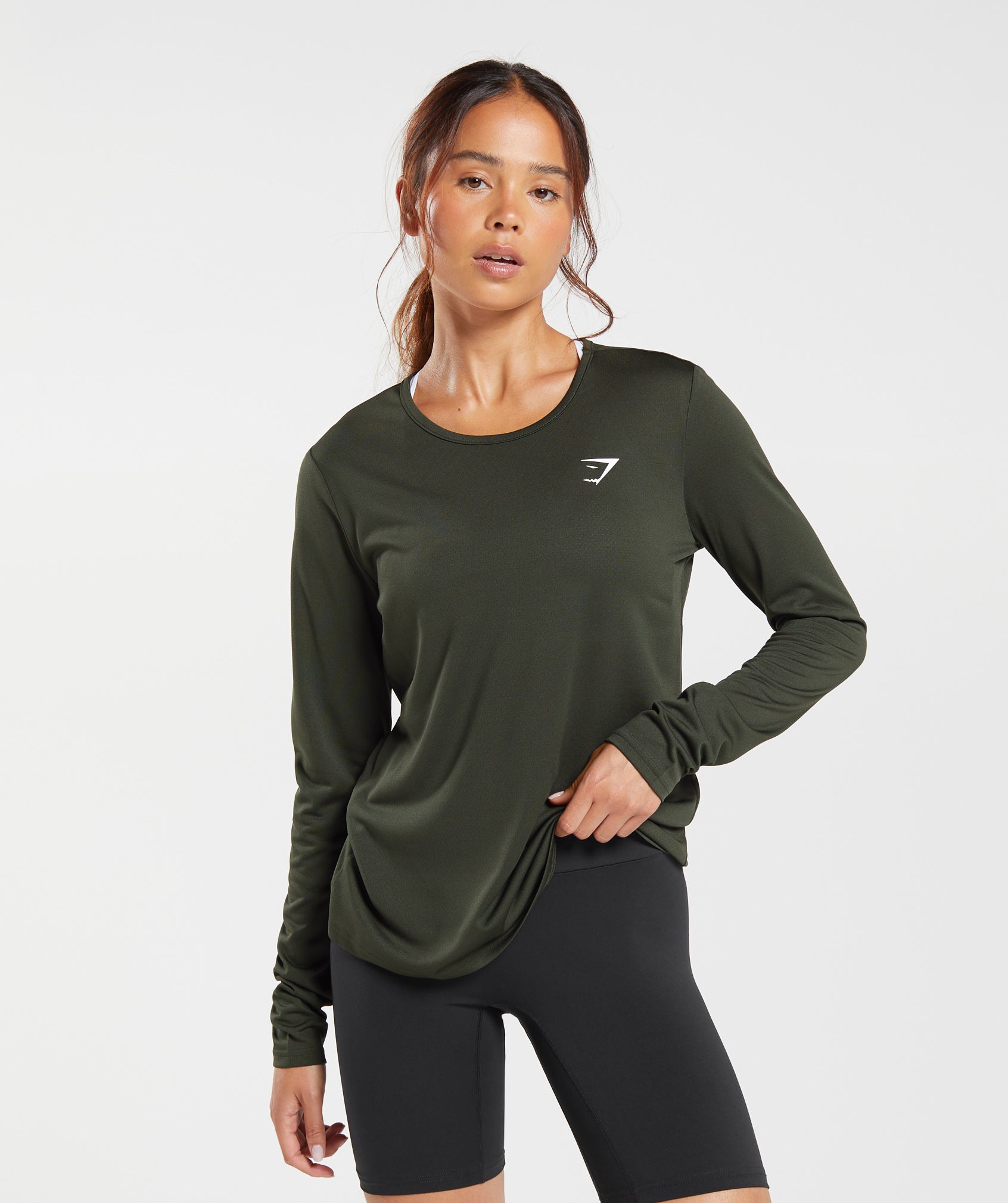 Training Long Sleeve Top in Deep Olive Green - view 1