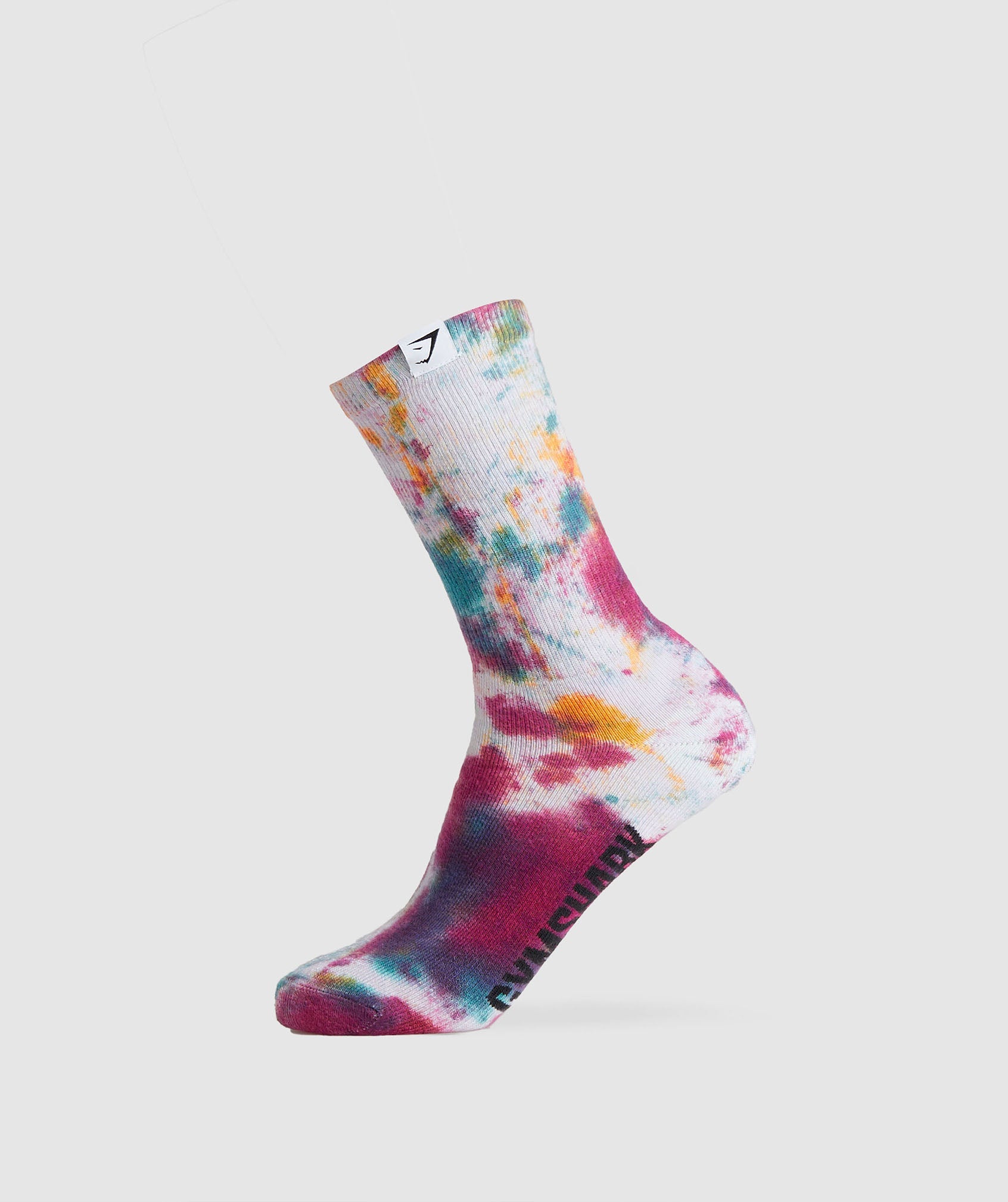 Tie Dye Crew Socks in White/Canary Yellow/Raspberry Pink/Terrace Blue - view 1