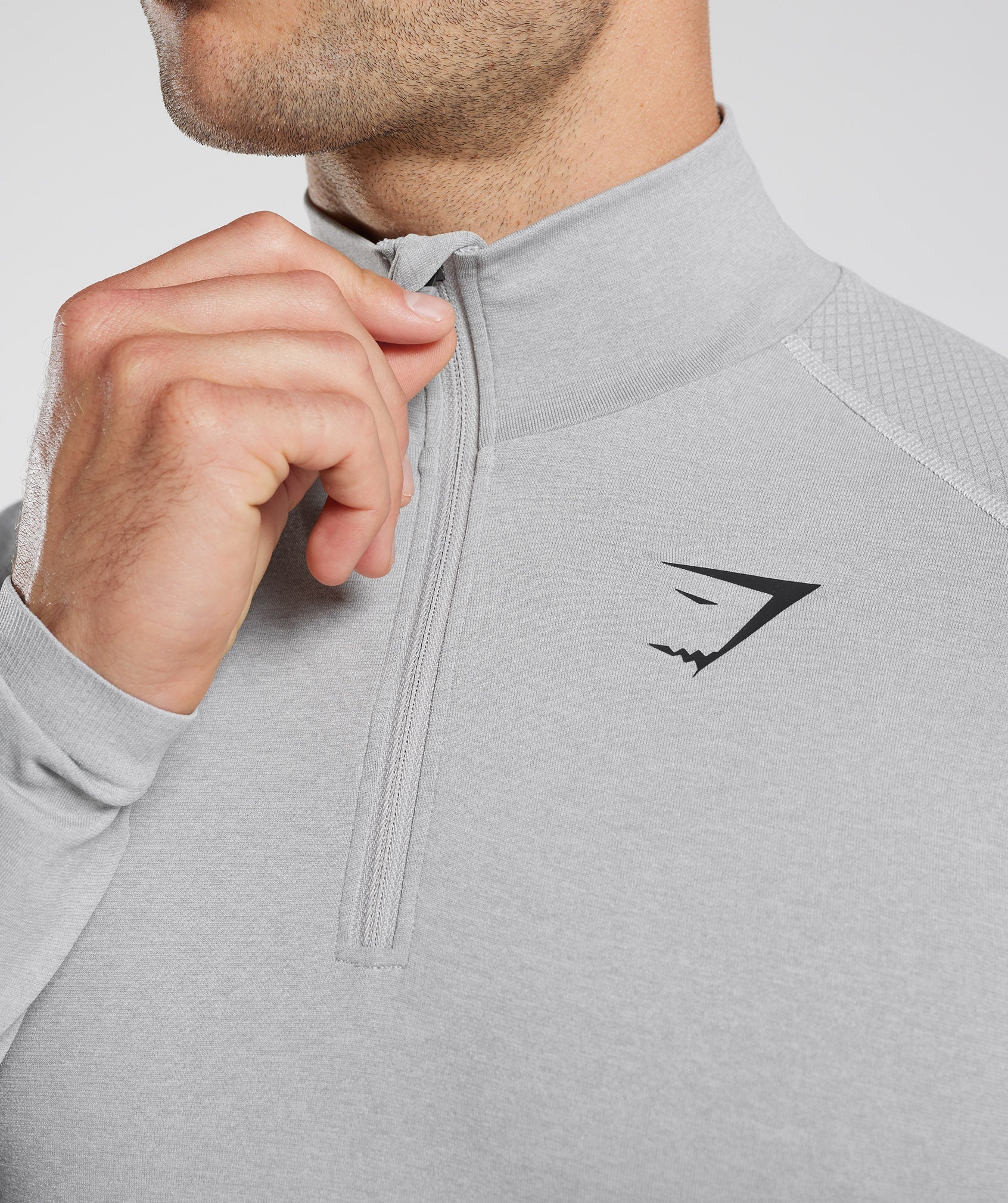 Vital Seamless 1/4 Zip in Light Grey/Smokey Grey - view 5