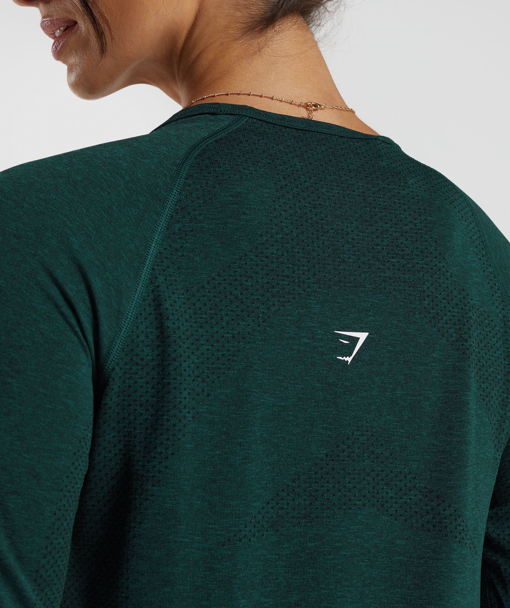 Vital Seamless 2.0 Light Long Sleeve Top in Deep Teal Marl - view 5