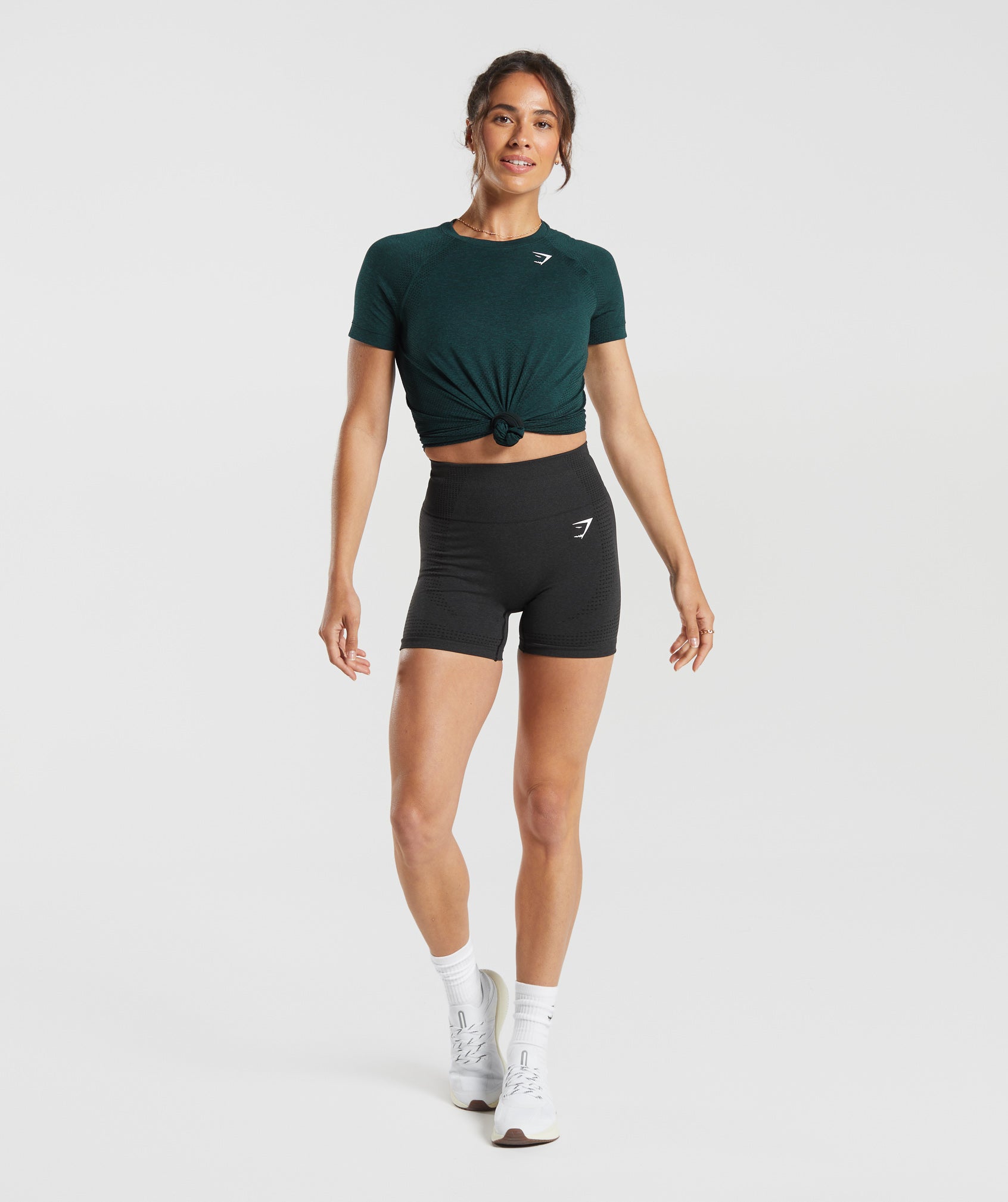 Vital Seamless 2.0 Light T-Shirt in Deep Teal Marl - view 4