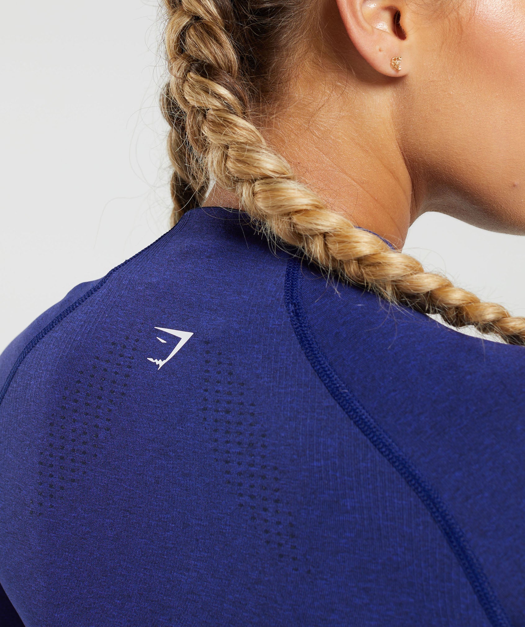 Vital Seamless 2.0 Midi Zip Up Jacket in Cobalt Purple Marl - view 6