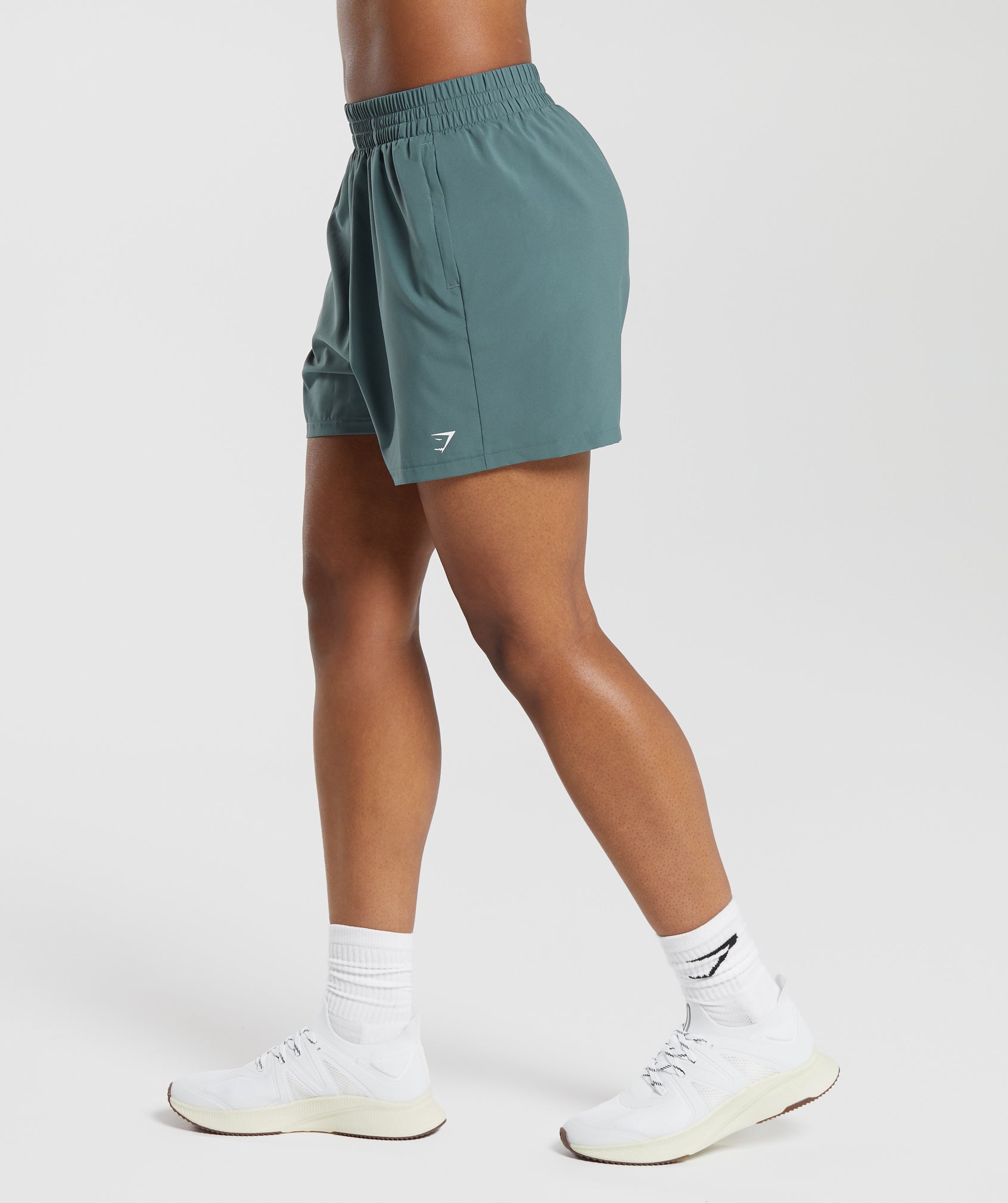 Woven Pocket Shorts in Denim Teal - view 3
