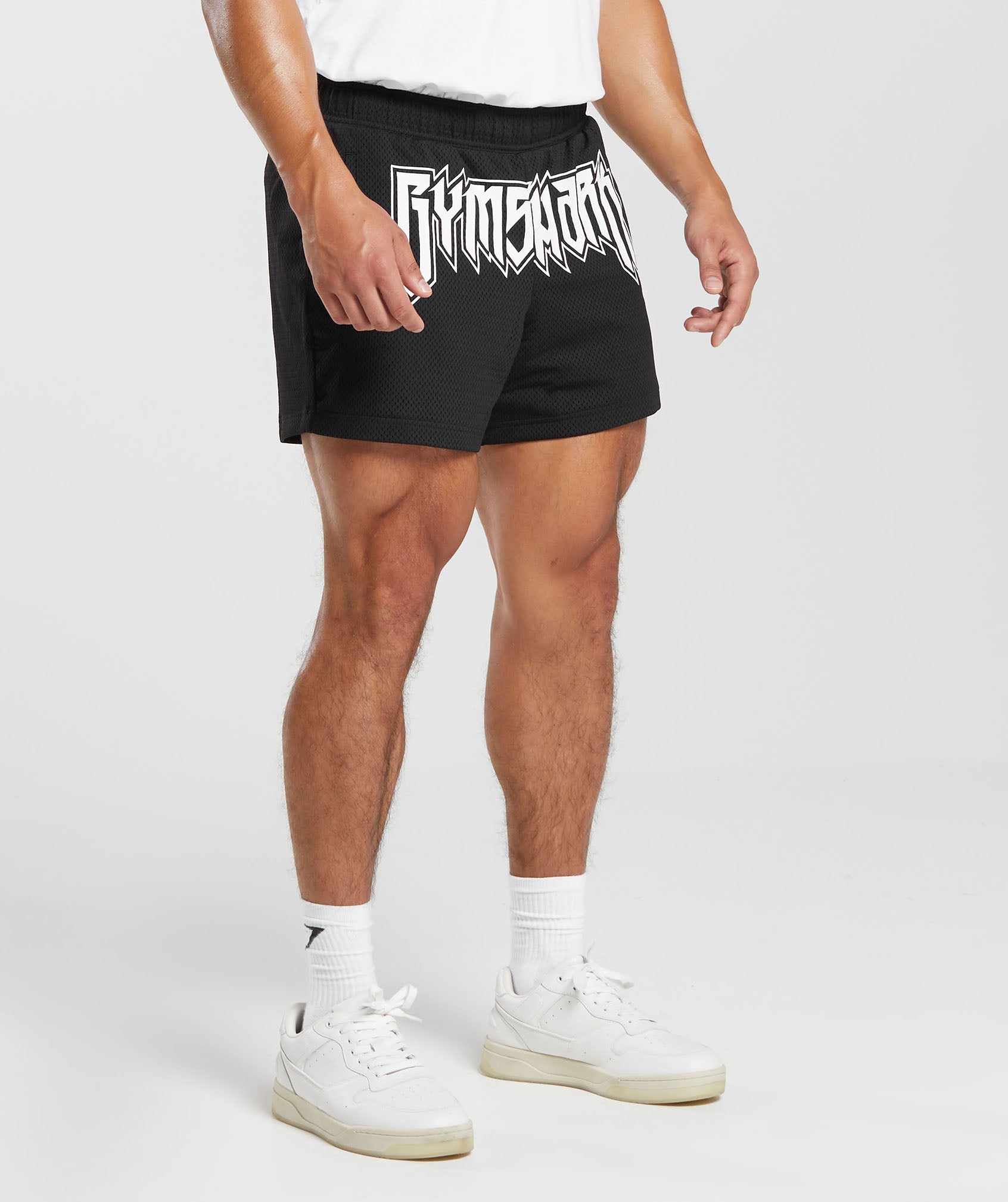 Wordmark Mesh 5" Shorts in Black - view 3