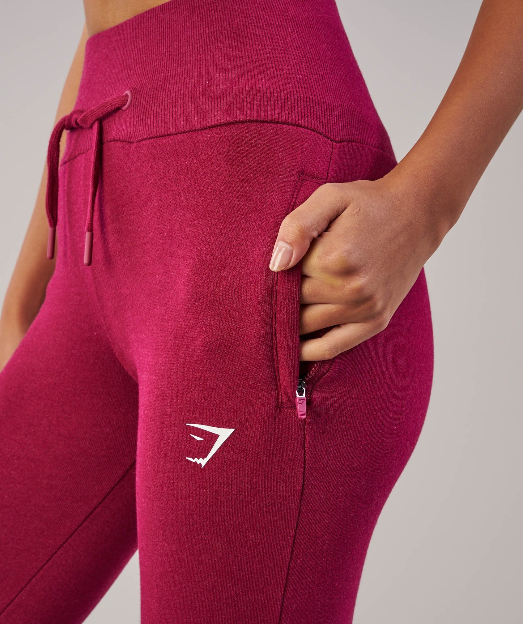 High Waisted Joggers in Beet Marl - view 6