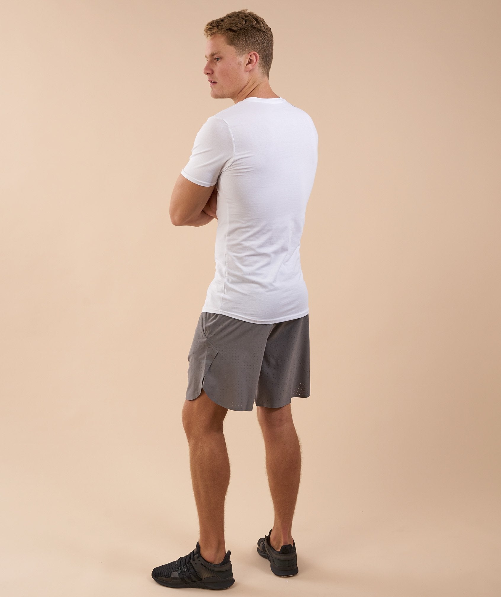 Perforated Shorts in Slate - view 3