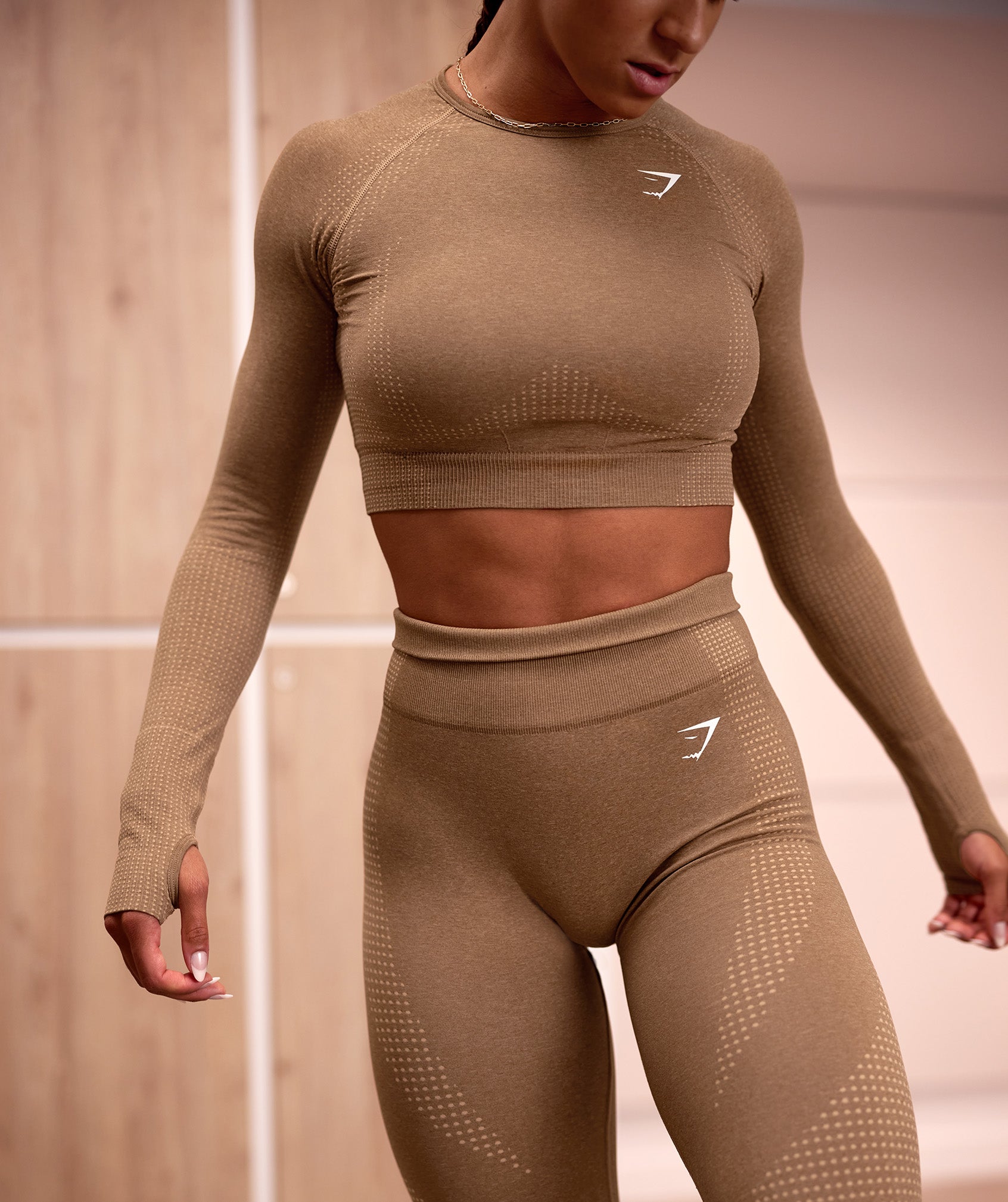 Vital Seamless 2.0 Crop Top in Fawn Marl is niet op voorraad