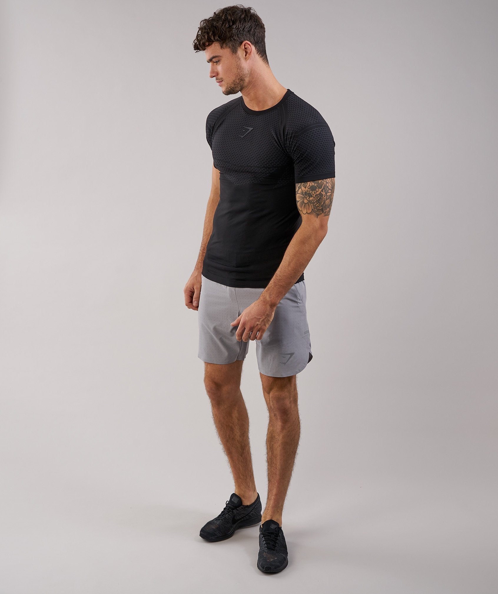 Two In One Shorts in Light Grey - view 4