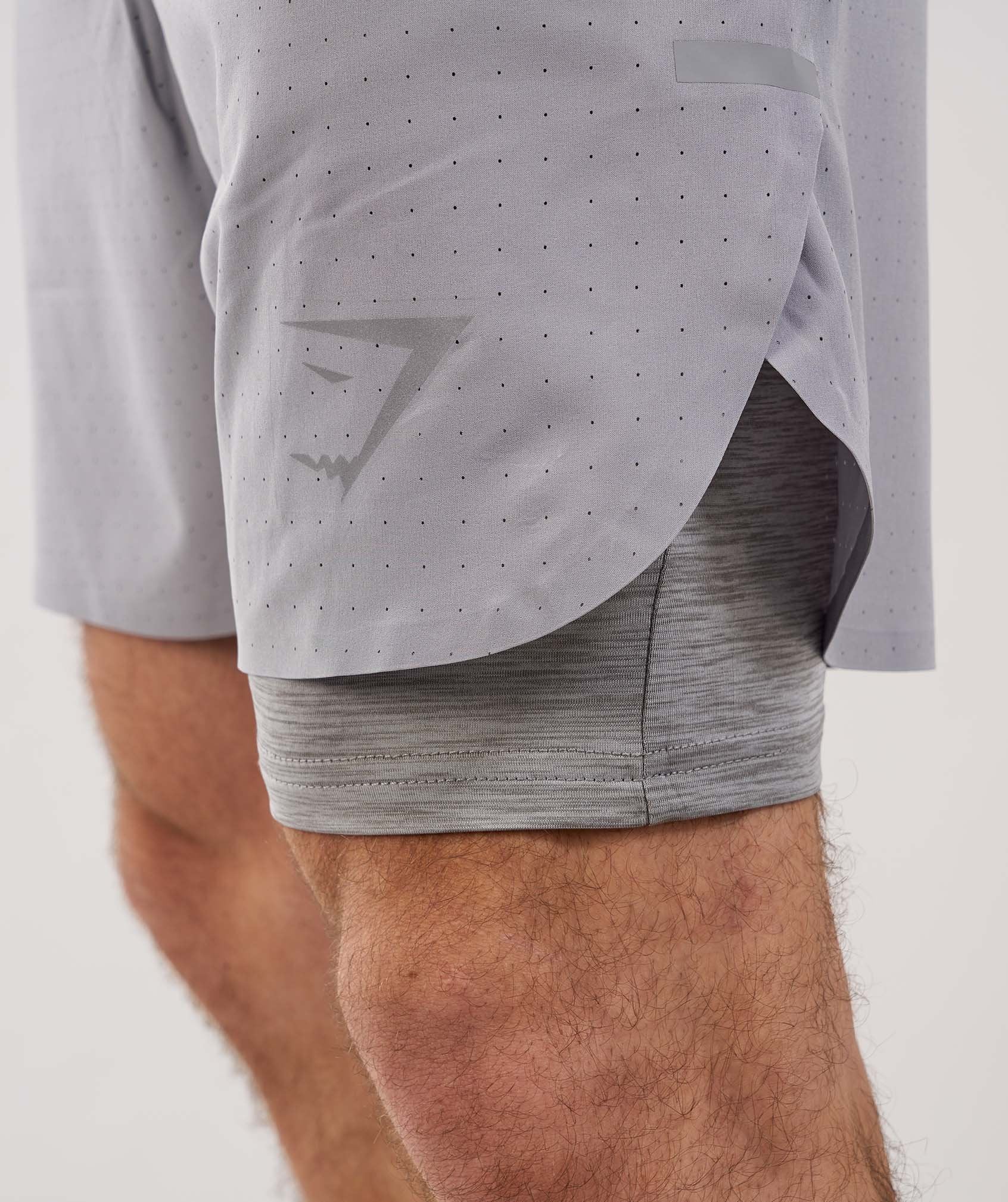 Two In One Shorts in Light Grey - view 6