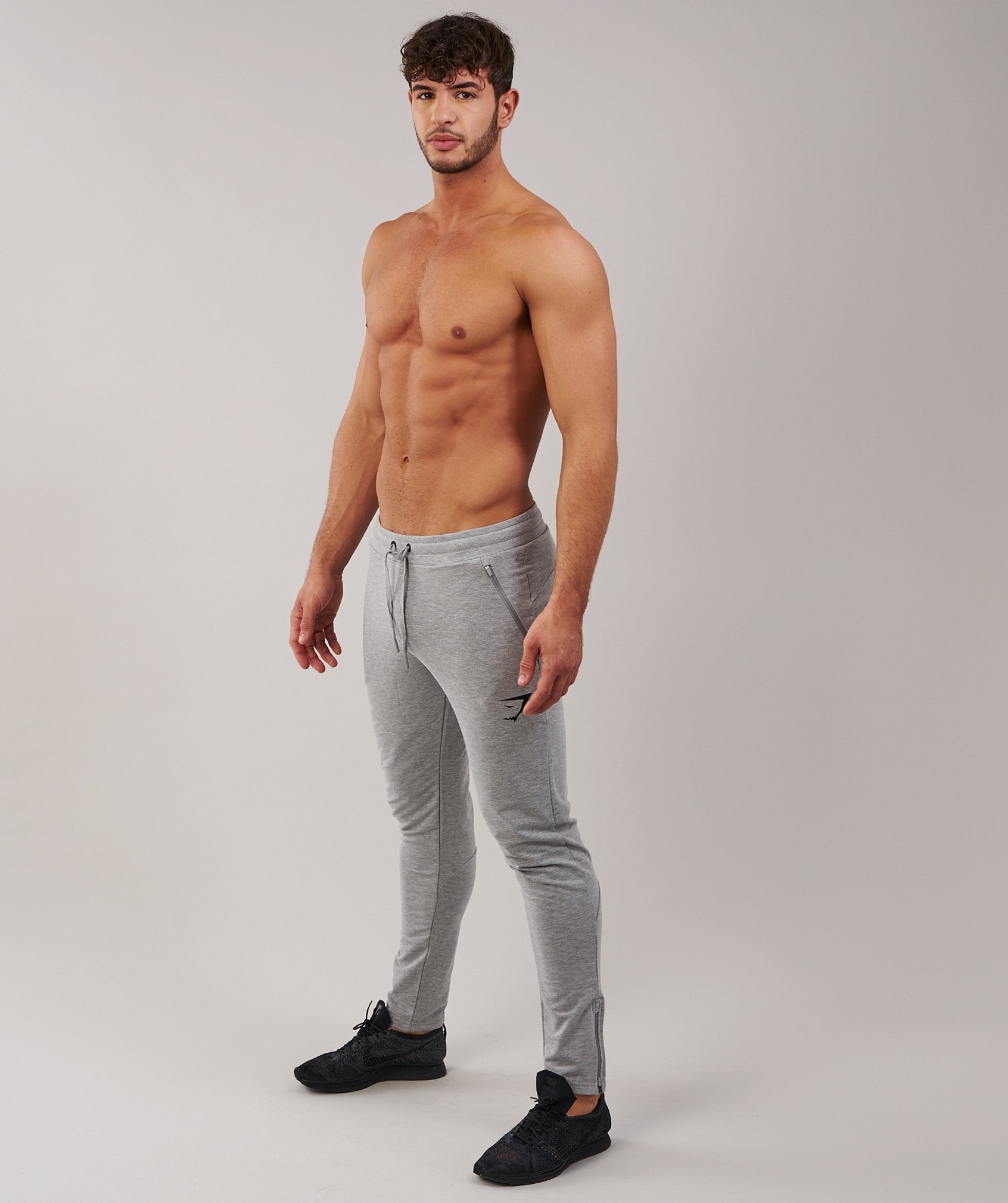Fit Tapered Bottoms in Light Grey Marl - view 3