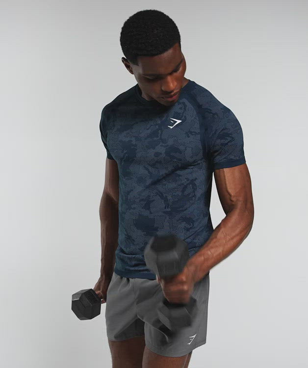 Gymshark Washed Seamless T-Shirt - Blue