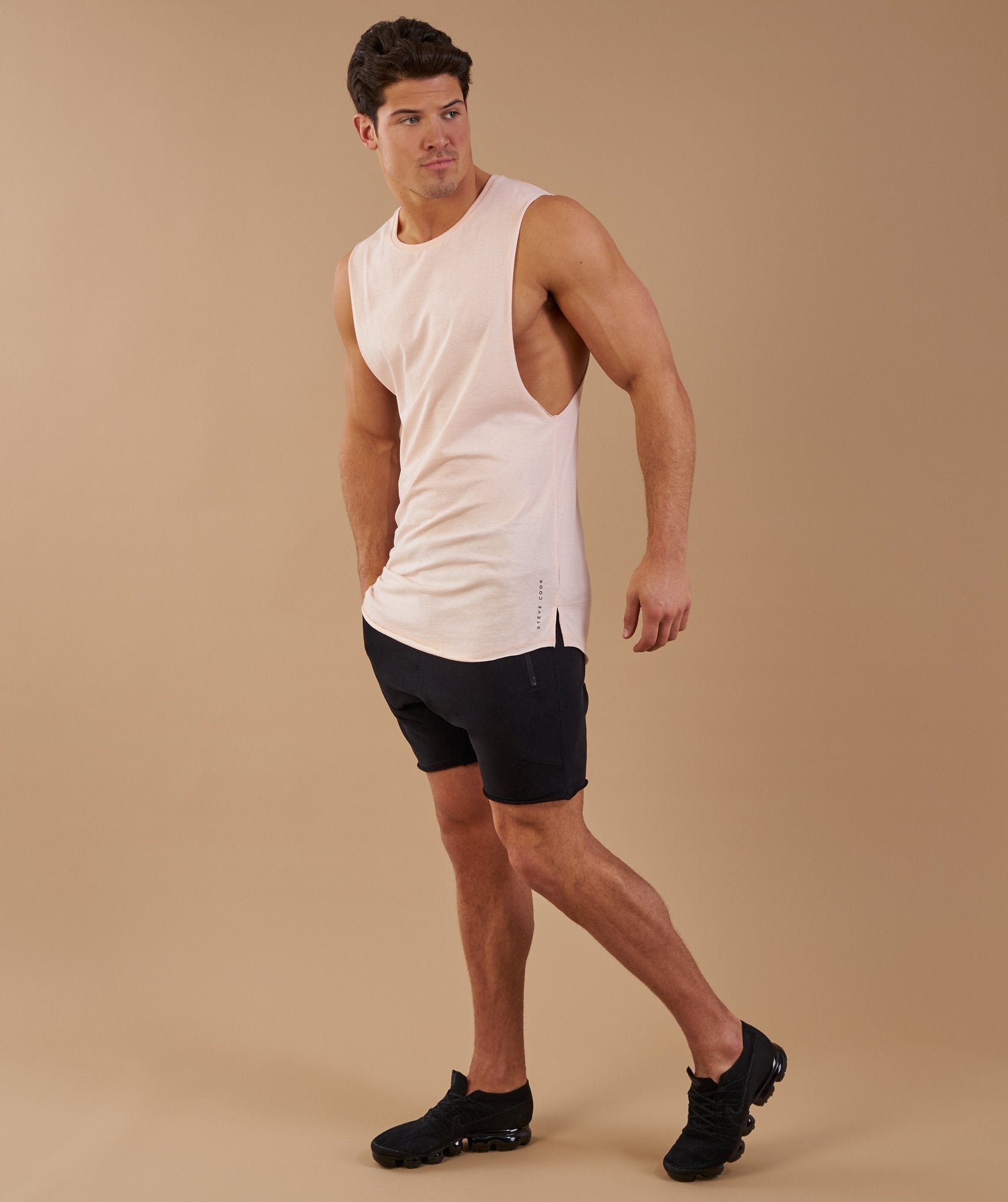 Raw Sleeveless T-Shirt in Soft Pink - view 1