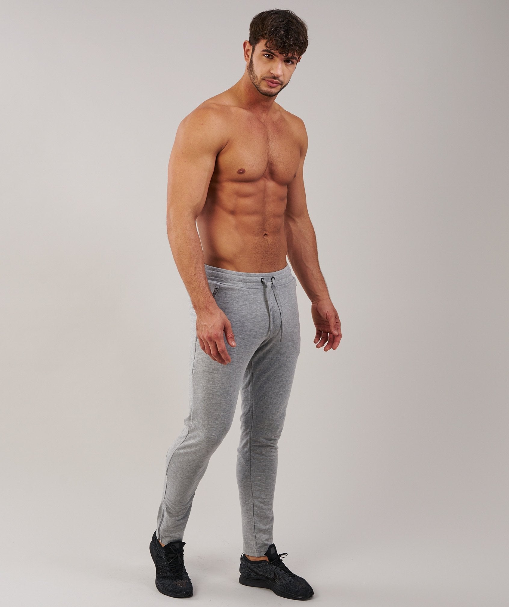 Fit Tapered Bottoms in Light Grey Marl - view 1