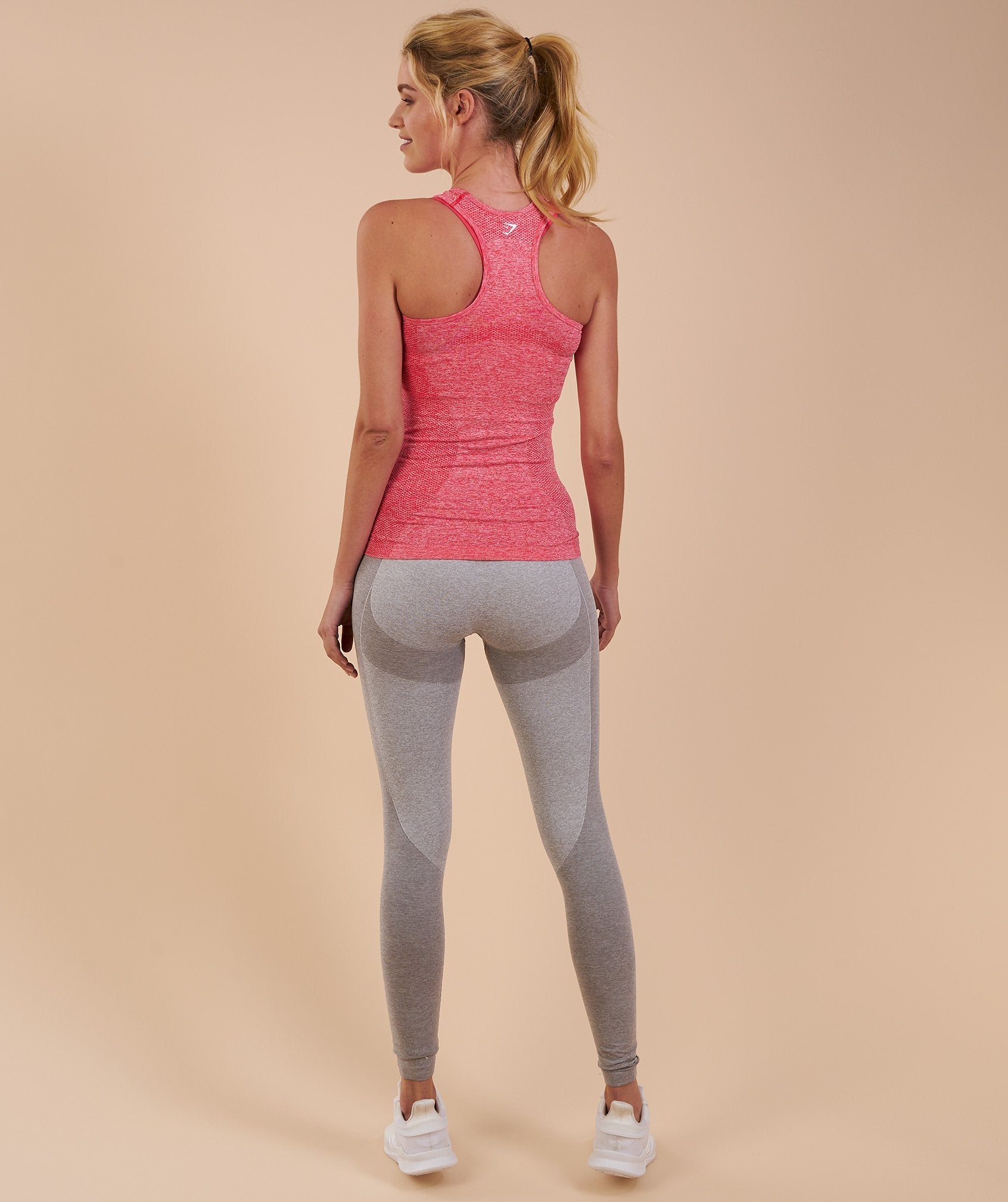 Seamless Vest in Sherbet Pink Marl - view 2