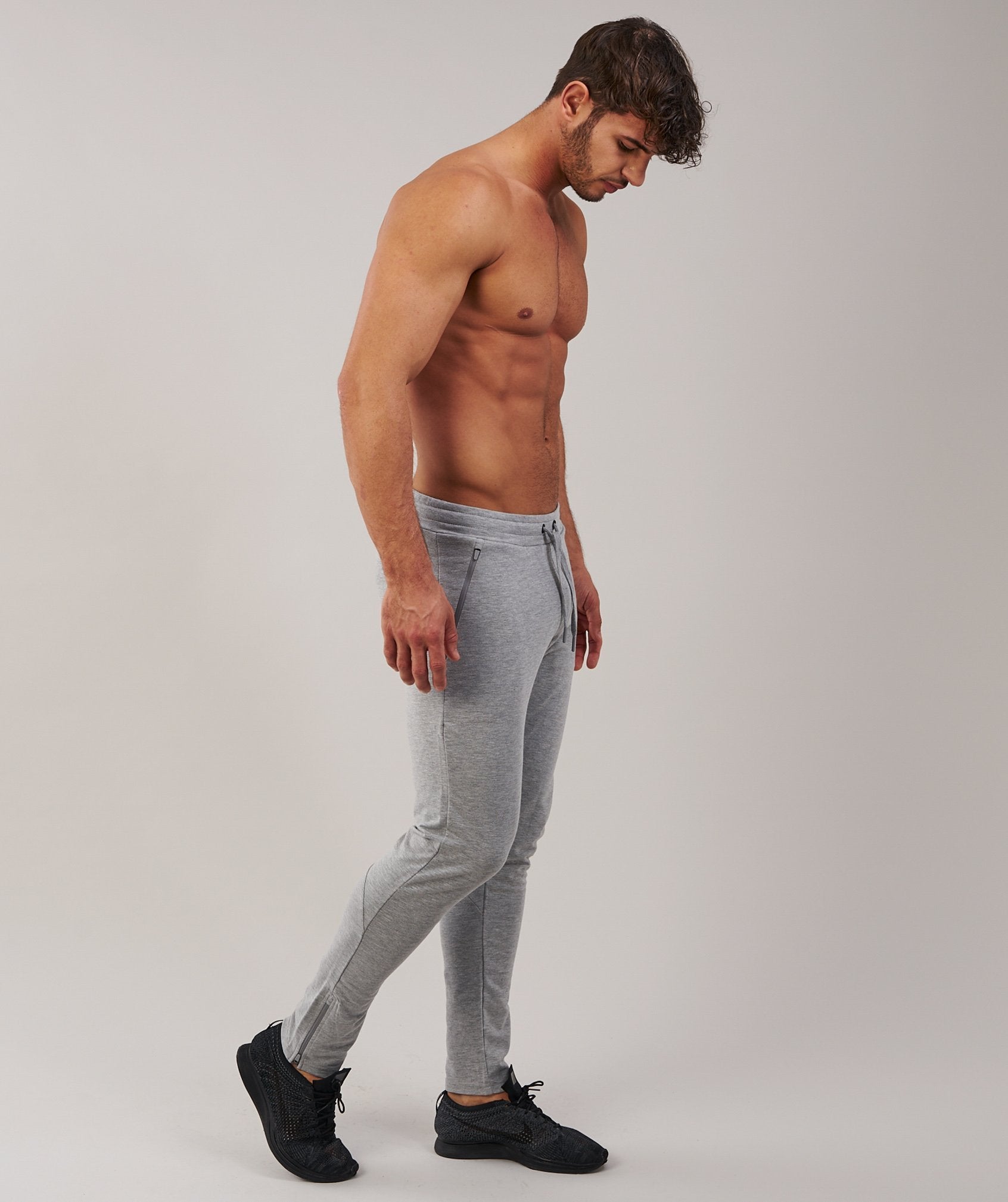 Fit Tapered Bottoms in Light Grey Marl - view 4
