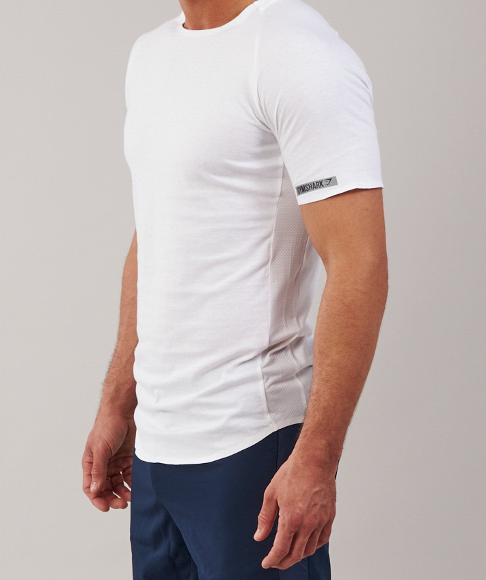 Dipped Hem T-Shirt in White - view 6