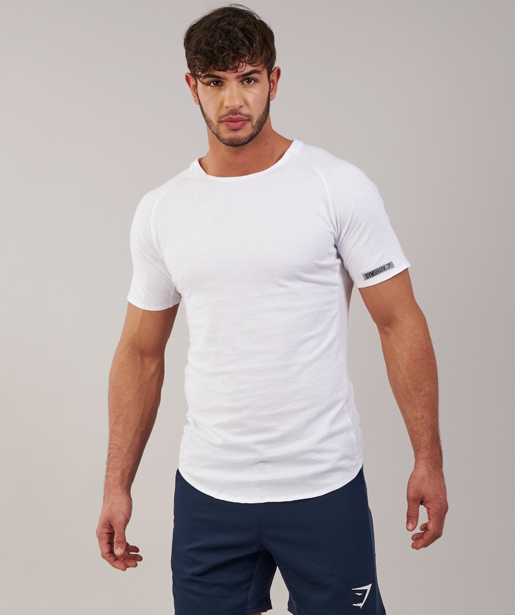 Dipped Hem T-Shirt in White - view 5