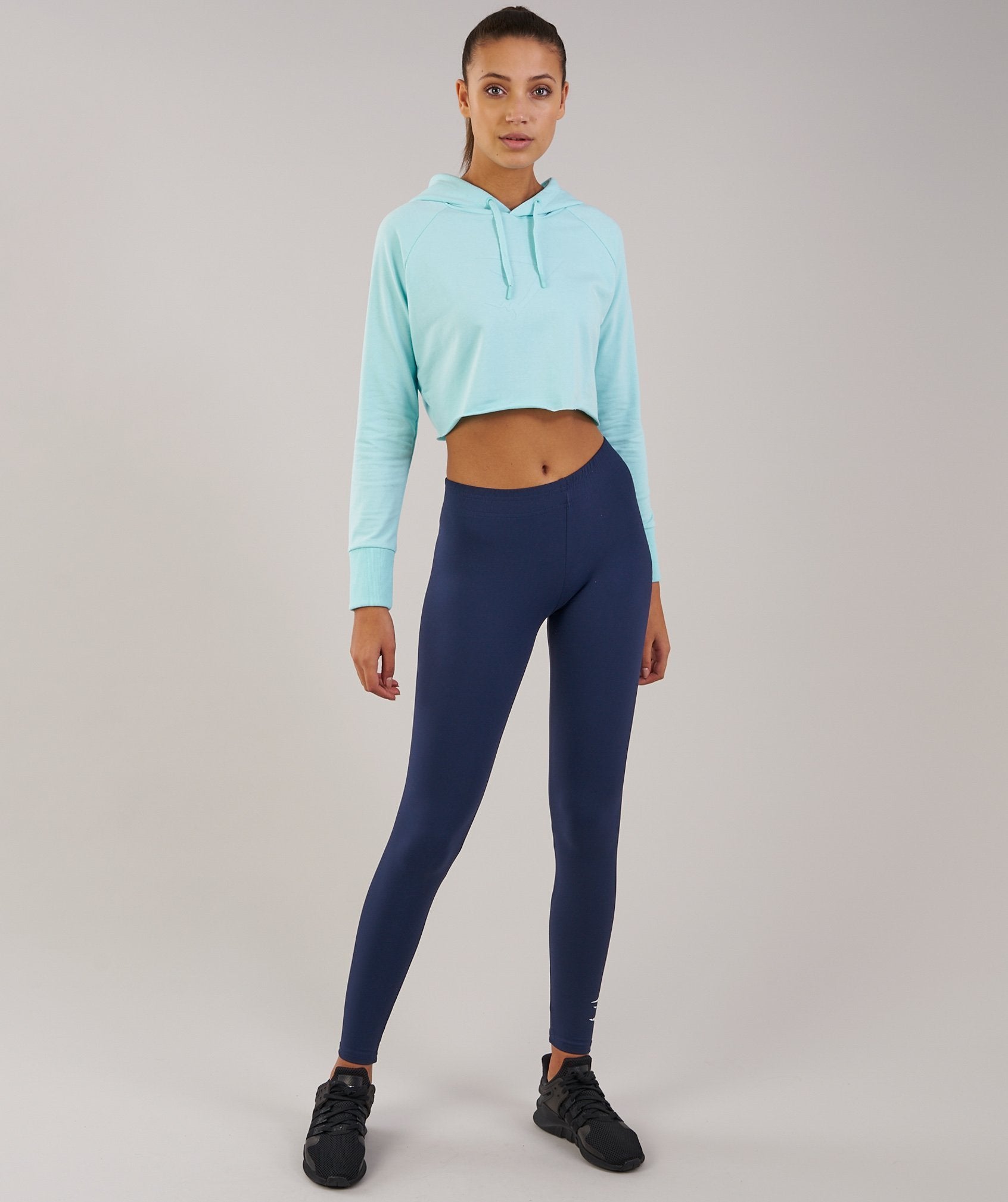 Cropped Hoodie in Pale Turquoise - view 3