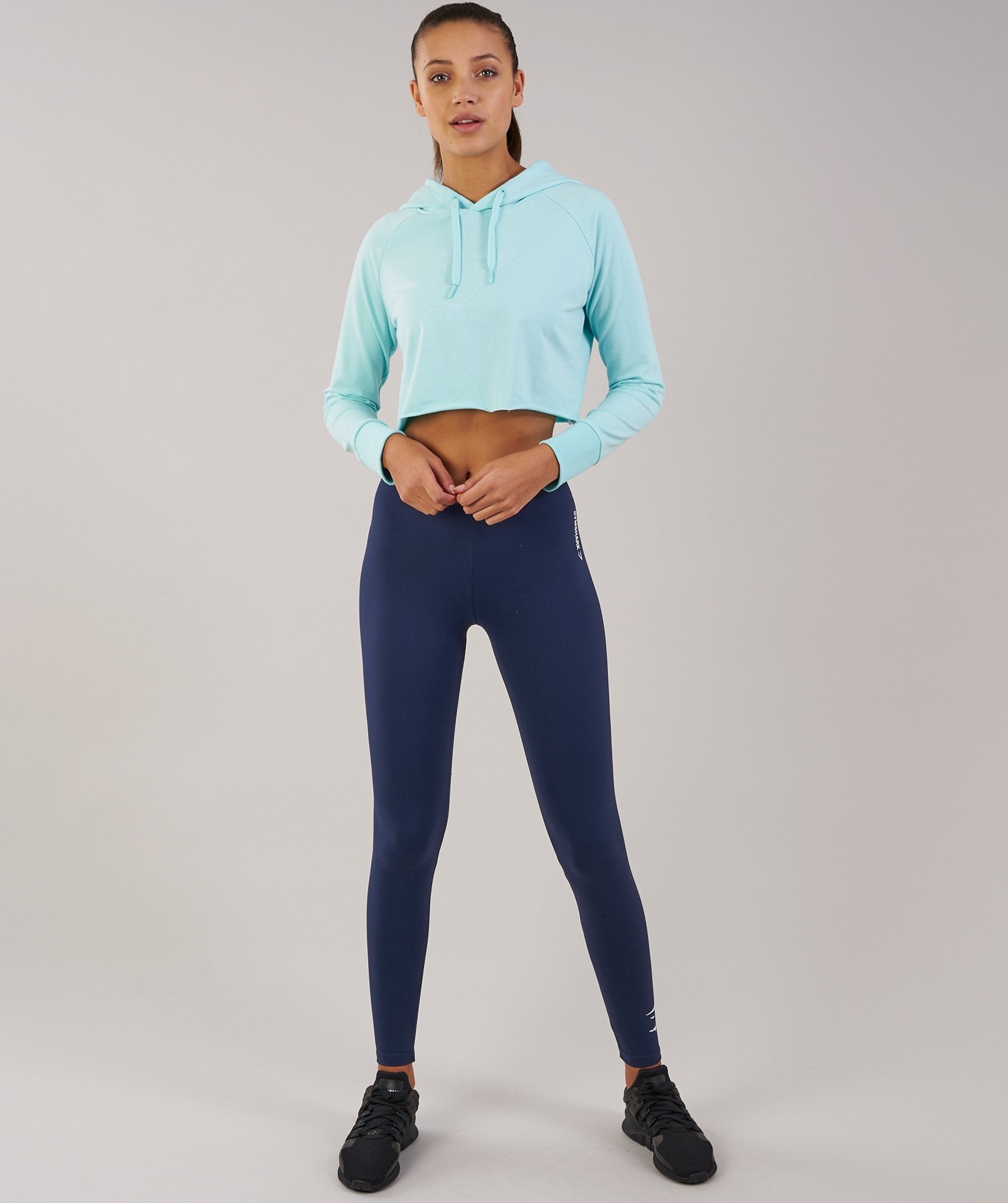Cropped Hoodie in Pale Turquoise - view 4
