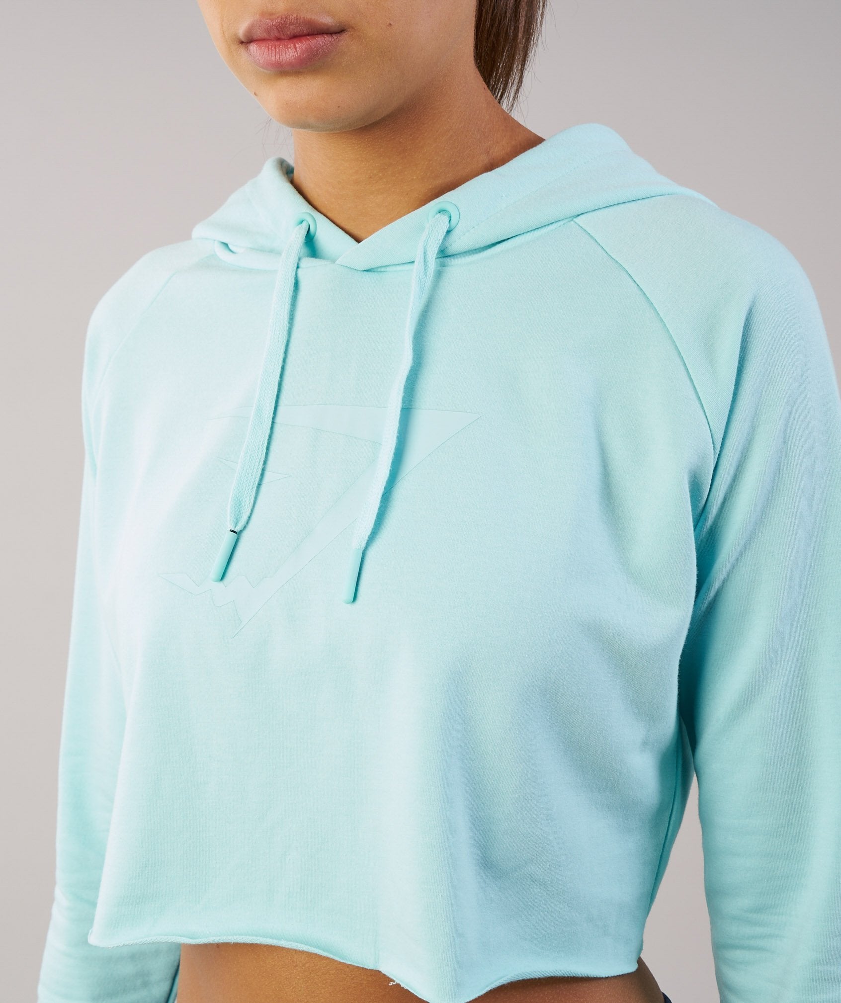 Cropped Hoodie in Pale Turquoise - view 5