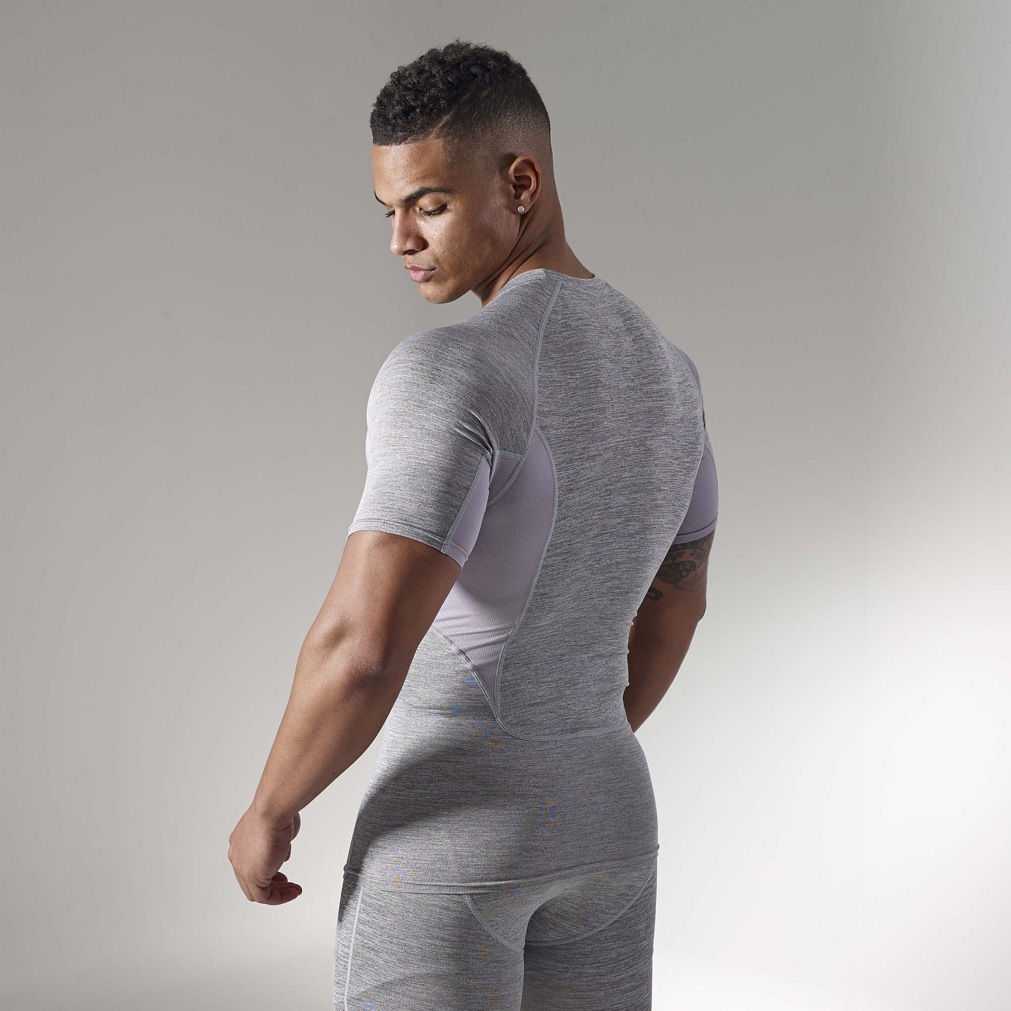 Element Baselayer Short Sleeve Top in Light Grey Marl - view 2