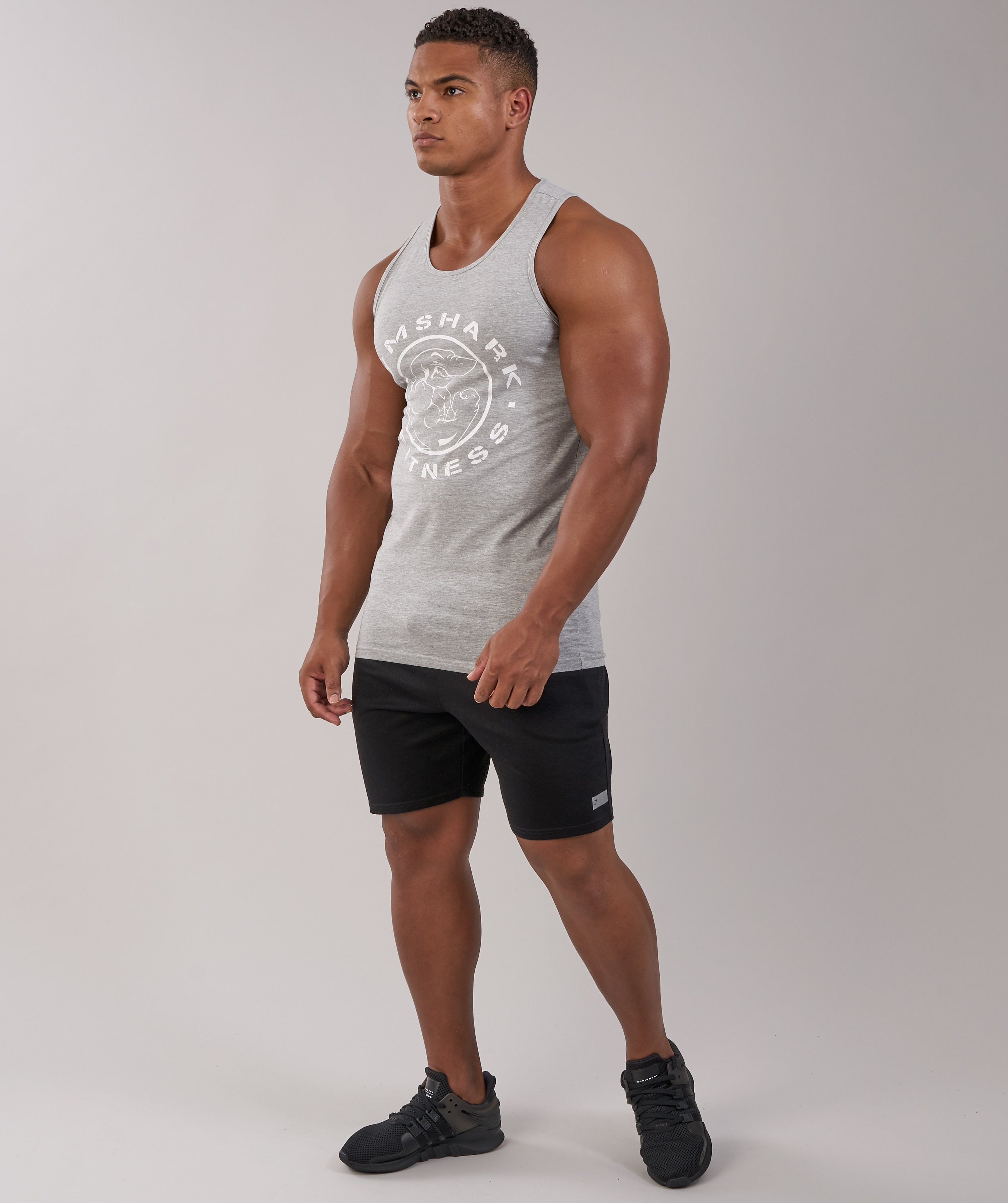 GymShark Fitness Tank in Light Grey Marl - view 4